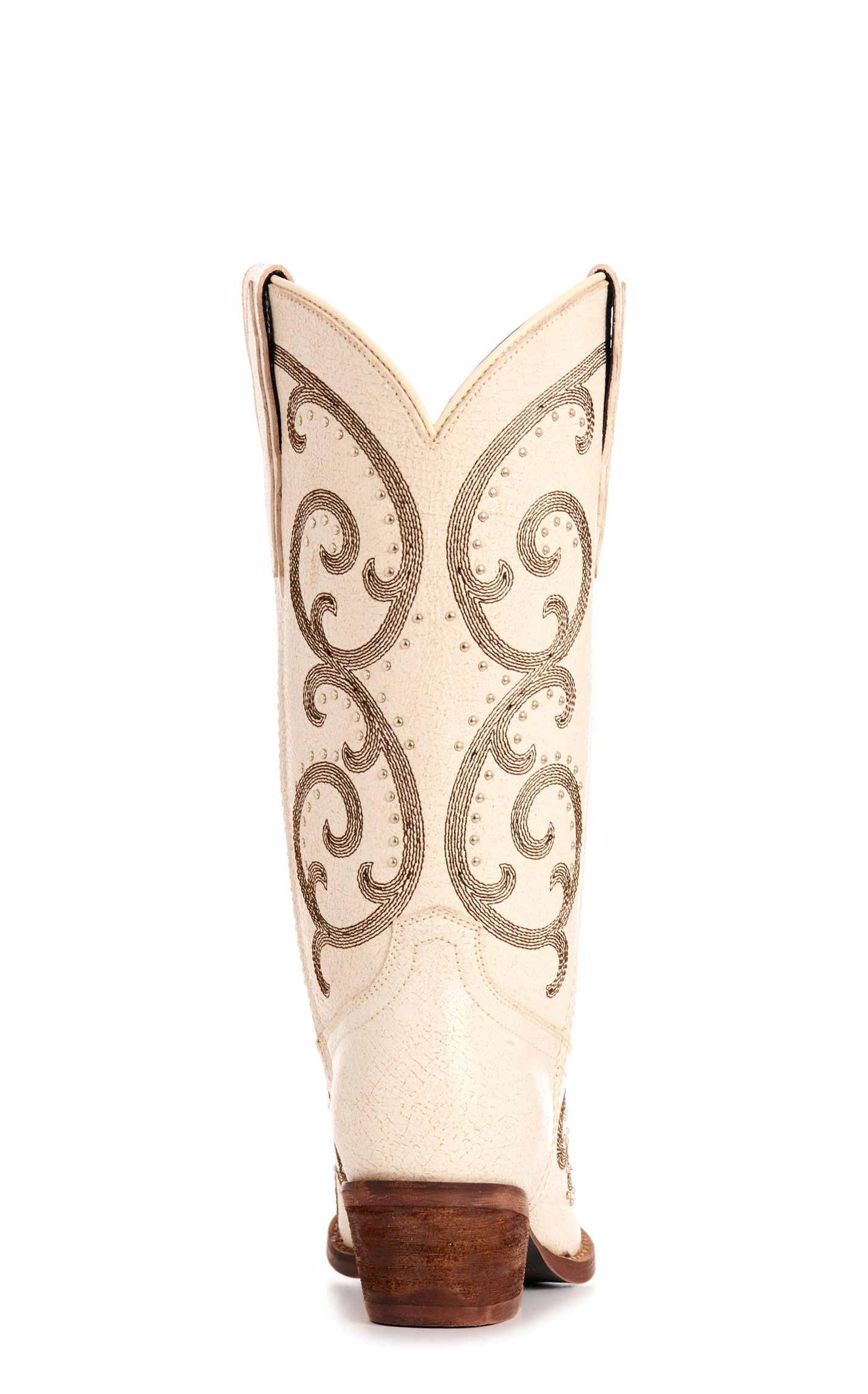 Rockin' C Women's White Crackle with Embroidery Snip Toe Cowboy Boots - Image 1