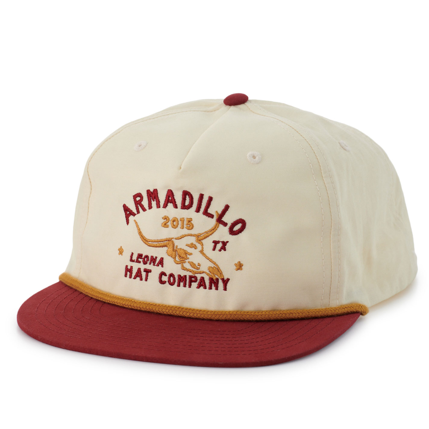 Armadillo Hat Co. Cream & Brick Embroidered Logo Cap - Image 1