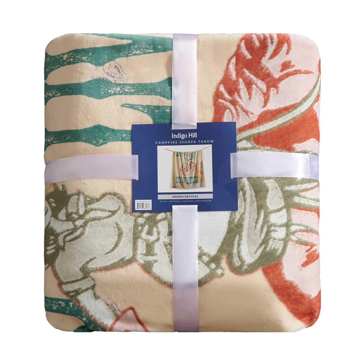 Indigo Hill Revival Retro Cowgirl Campfire Sherpa Throw - Image 2