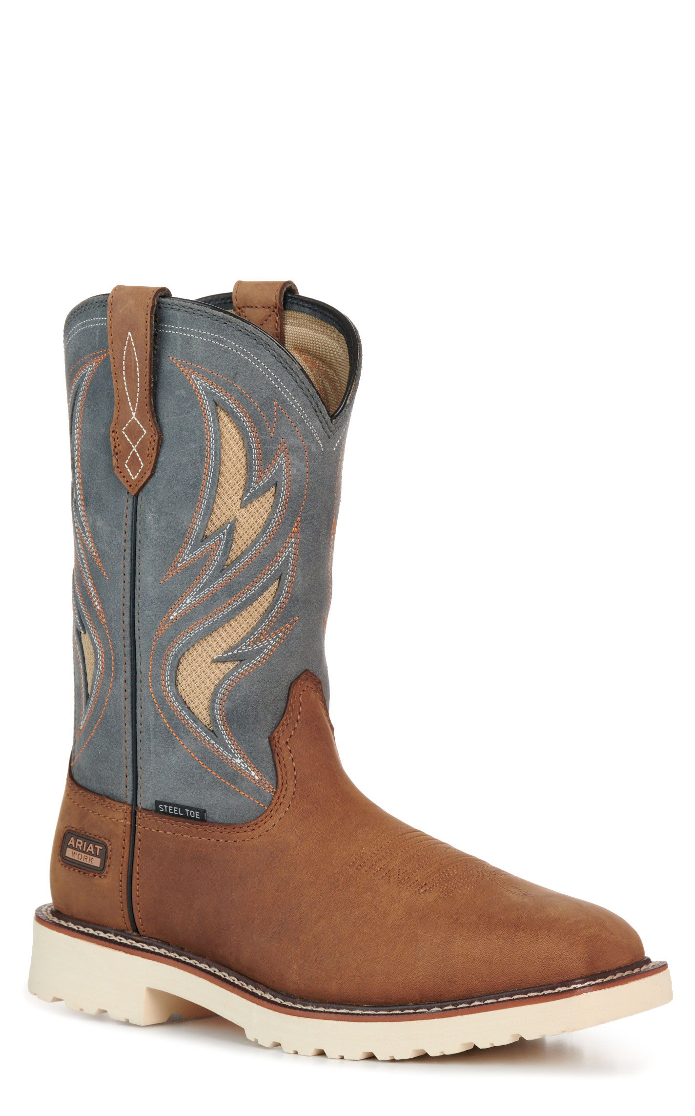 Ariat Men's Activator Alamo Brown & Stone VentTEK Wide Square Steel Toe Work Boots - Image 1