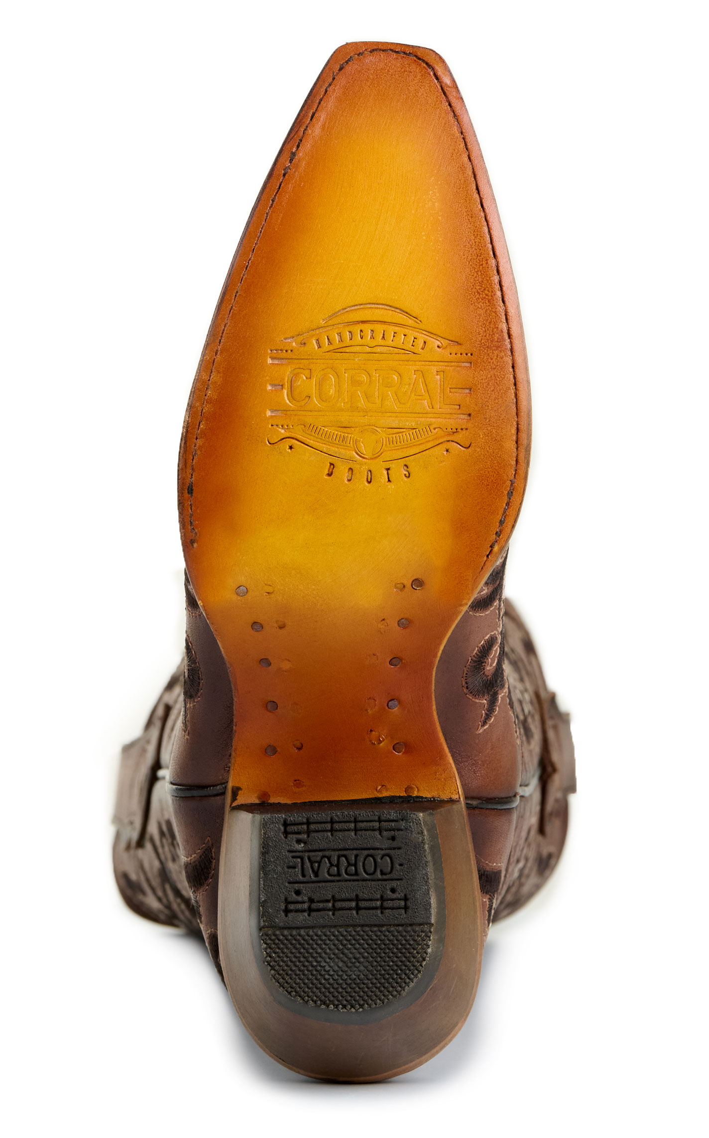 Corral Ladies’ Brown Embroidery Tall Top Snip Toe Cowboy Boots - Image 1