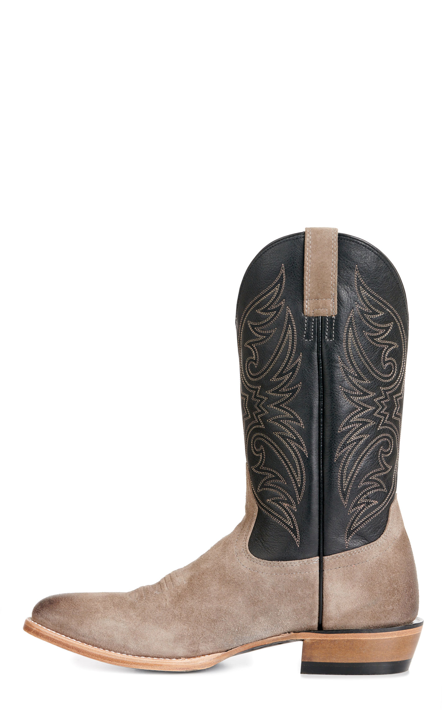 Ariat Men's Bankroll Smoky Roughout and Black R-Toe Cowboy Boots - Image 1