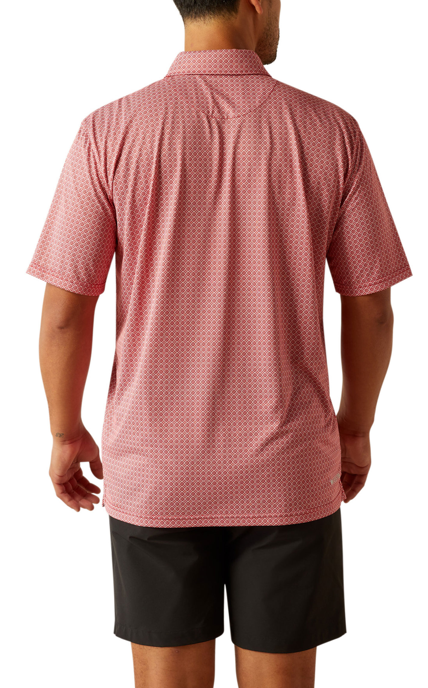 Ariat Men's AriatTEK Red & White Geo Polo Shirt - Image 1