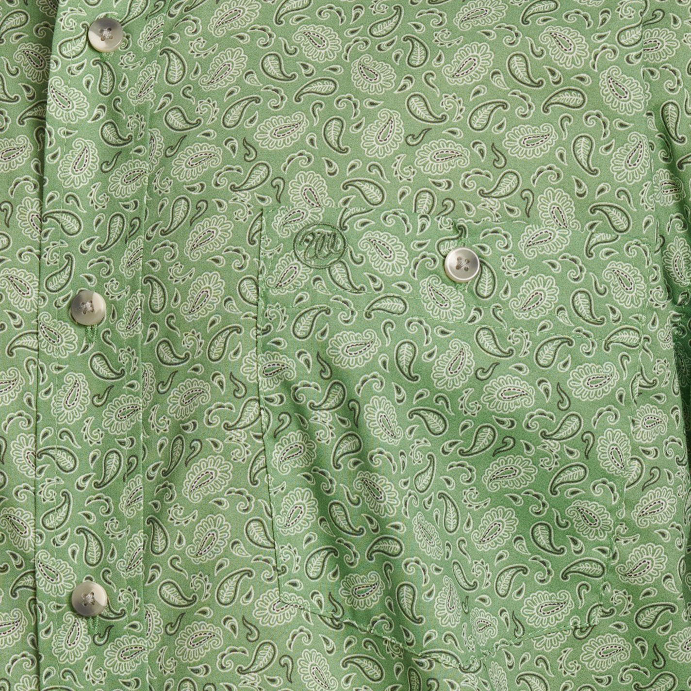 Wrangler Men's Classic Spring Green Paisley Western Shirt - Image 1