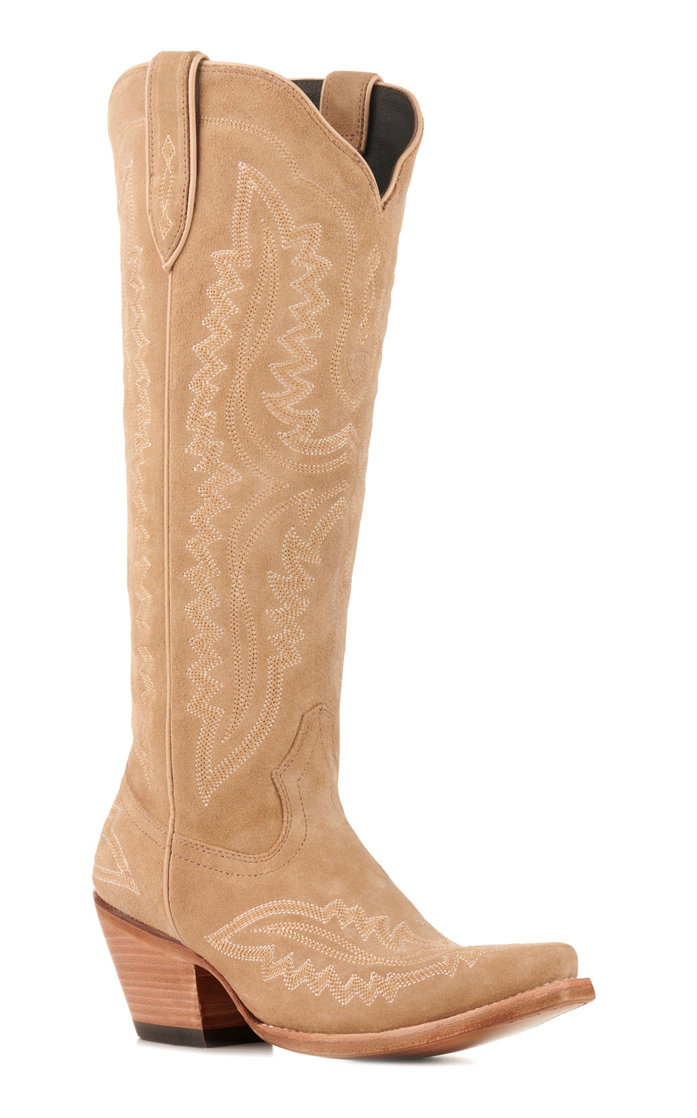 Ariat Women's Casanova Truly Taupe Suede Snip Toe Tall Cowboy Boots - Image 1