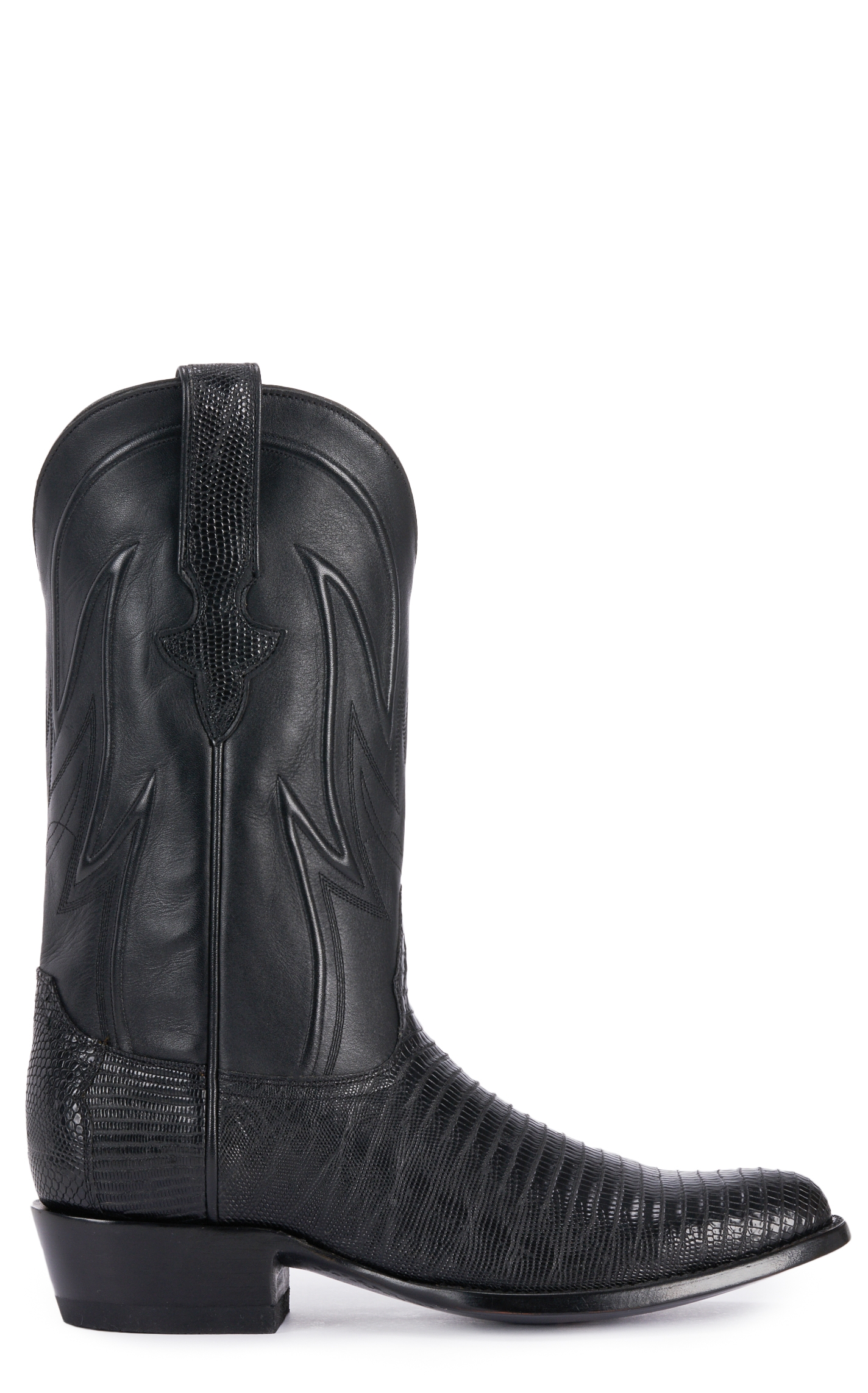 JRC & Sons Men's James Teju Lizard Round Toe Exotic Cowboy Boot in Black - Image 1