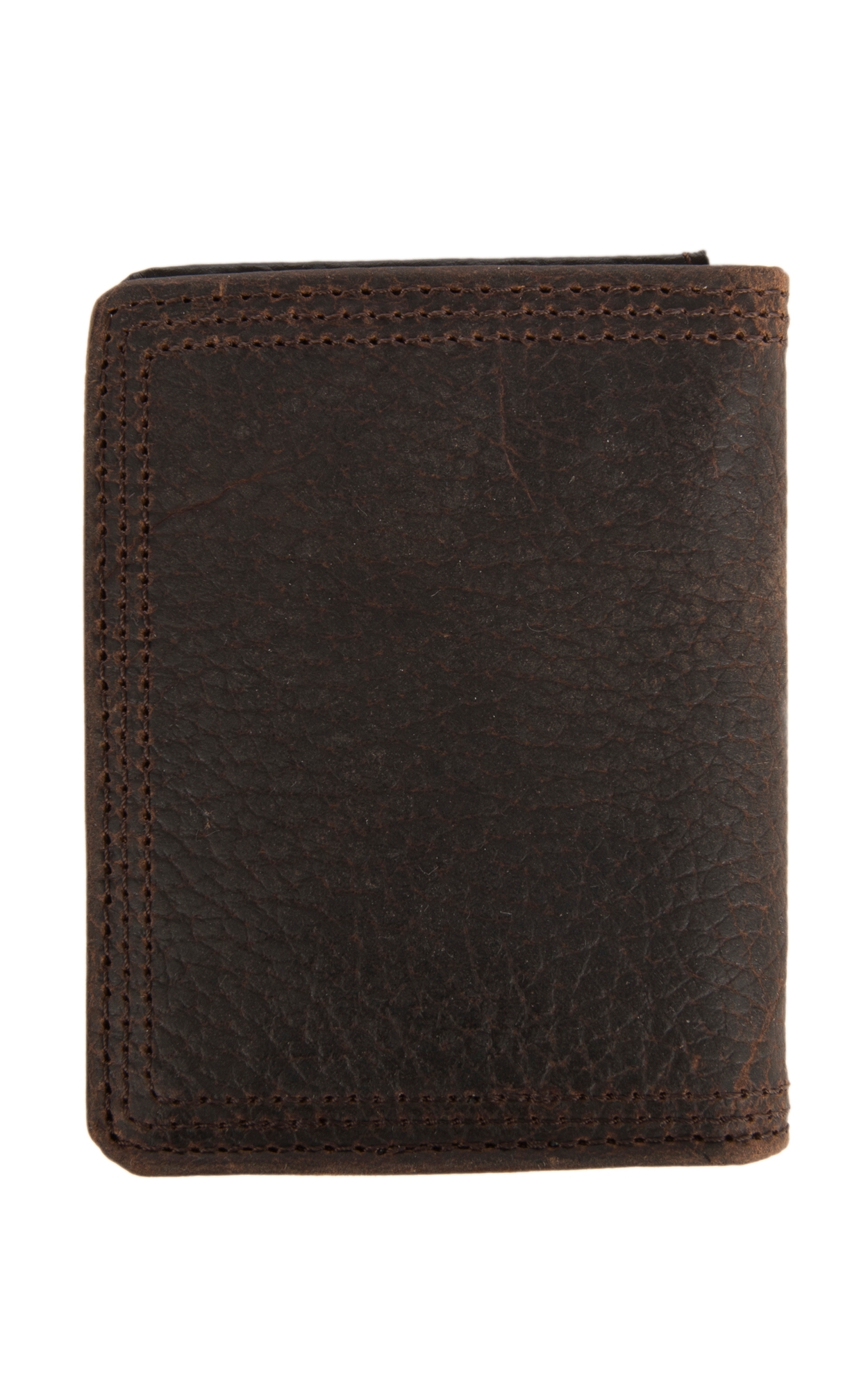 Ariat Performance Work Dark Brown with Small Shield Leather Tri-Fold Flipcase Wallet - Image 1