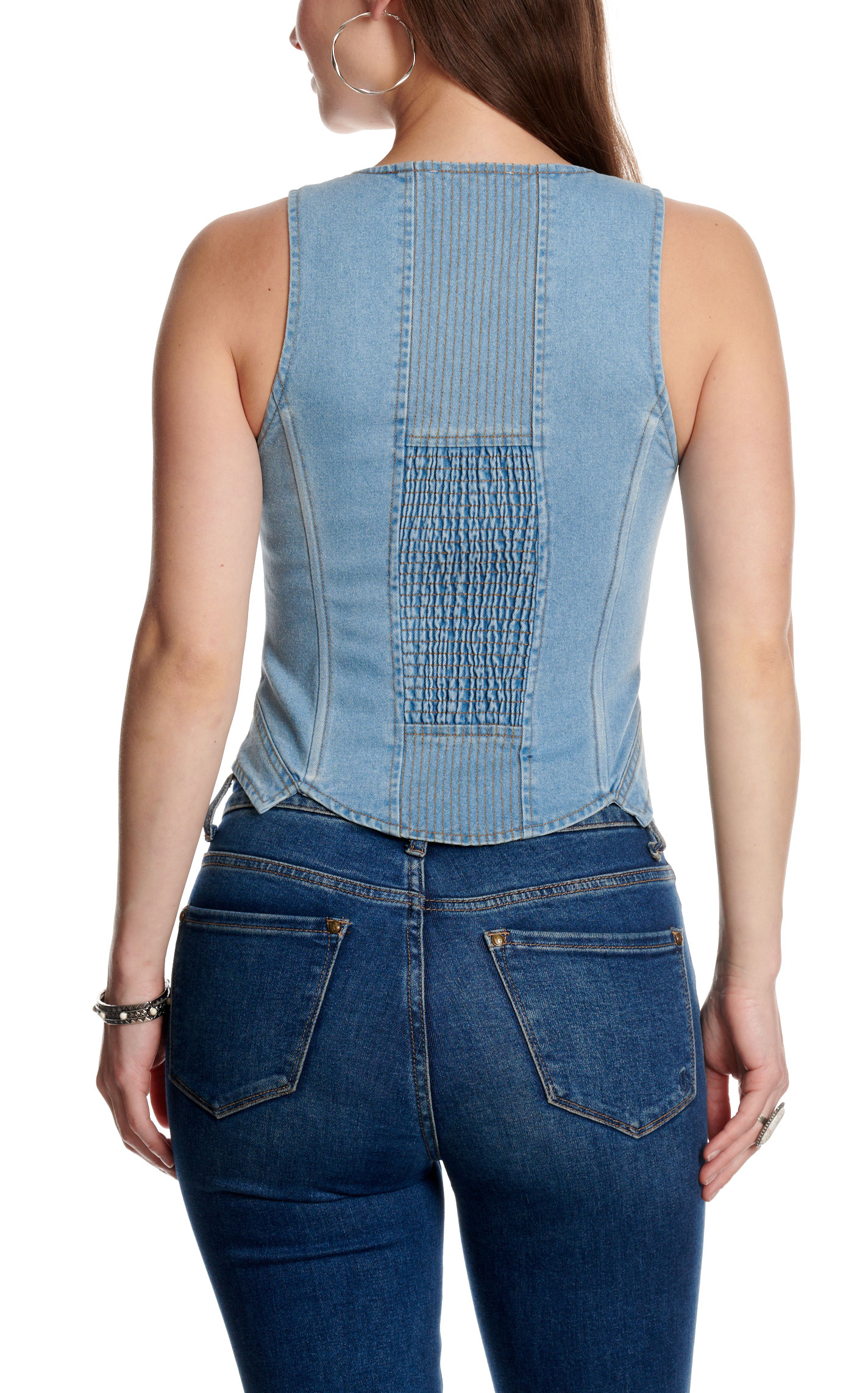 Blue B Women's Light Wash Denim Vest - Image 2