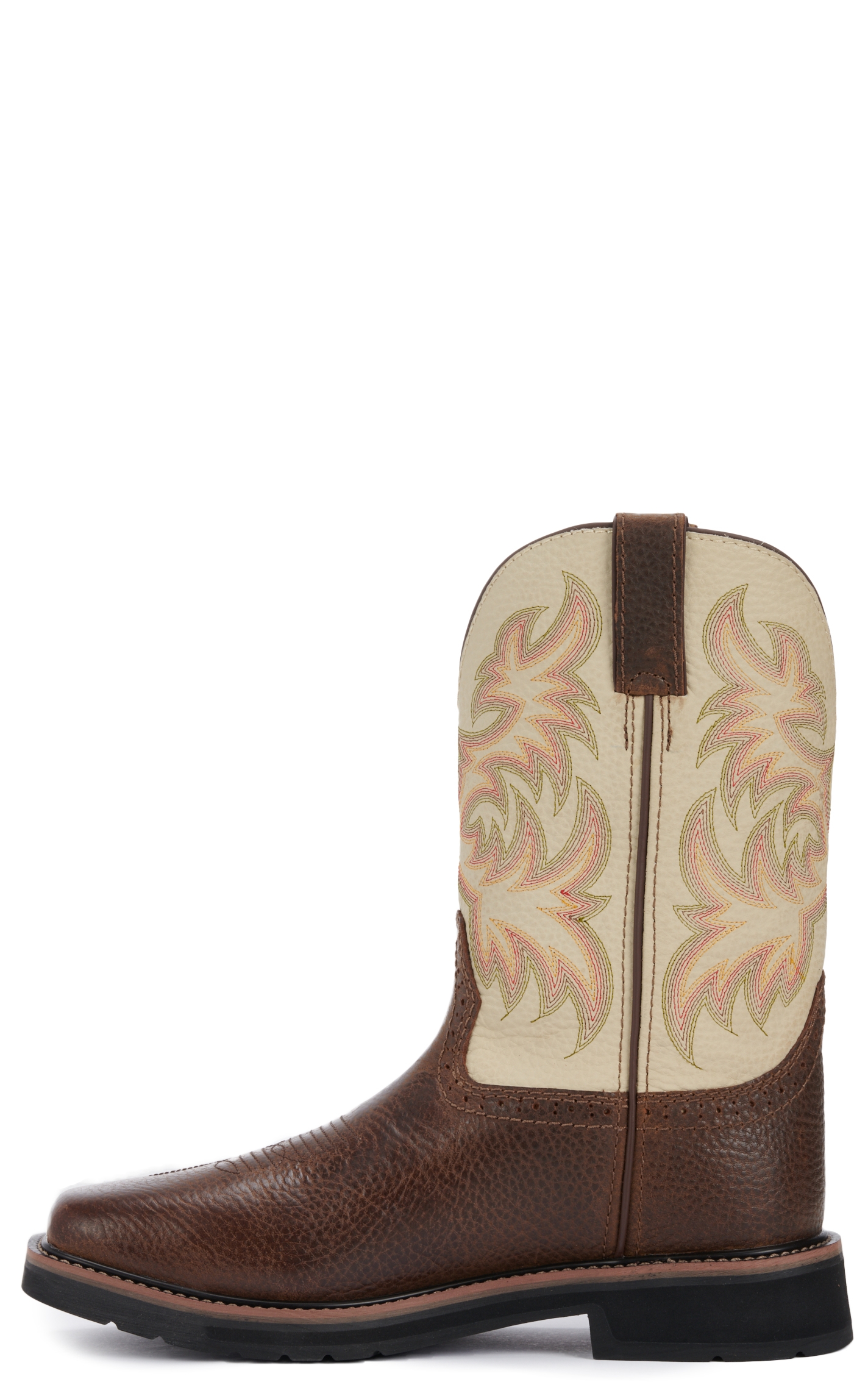 Justin Men's Stampede Driller Rich Brown and Ivory Square Steel Toe Work Boot - Image 1