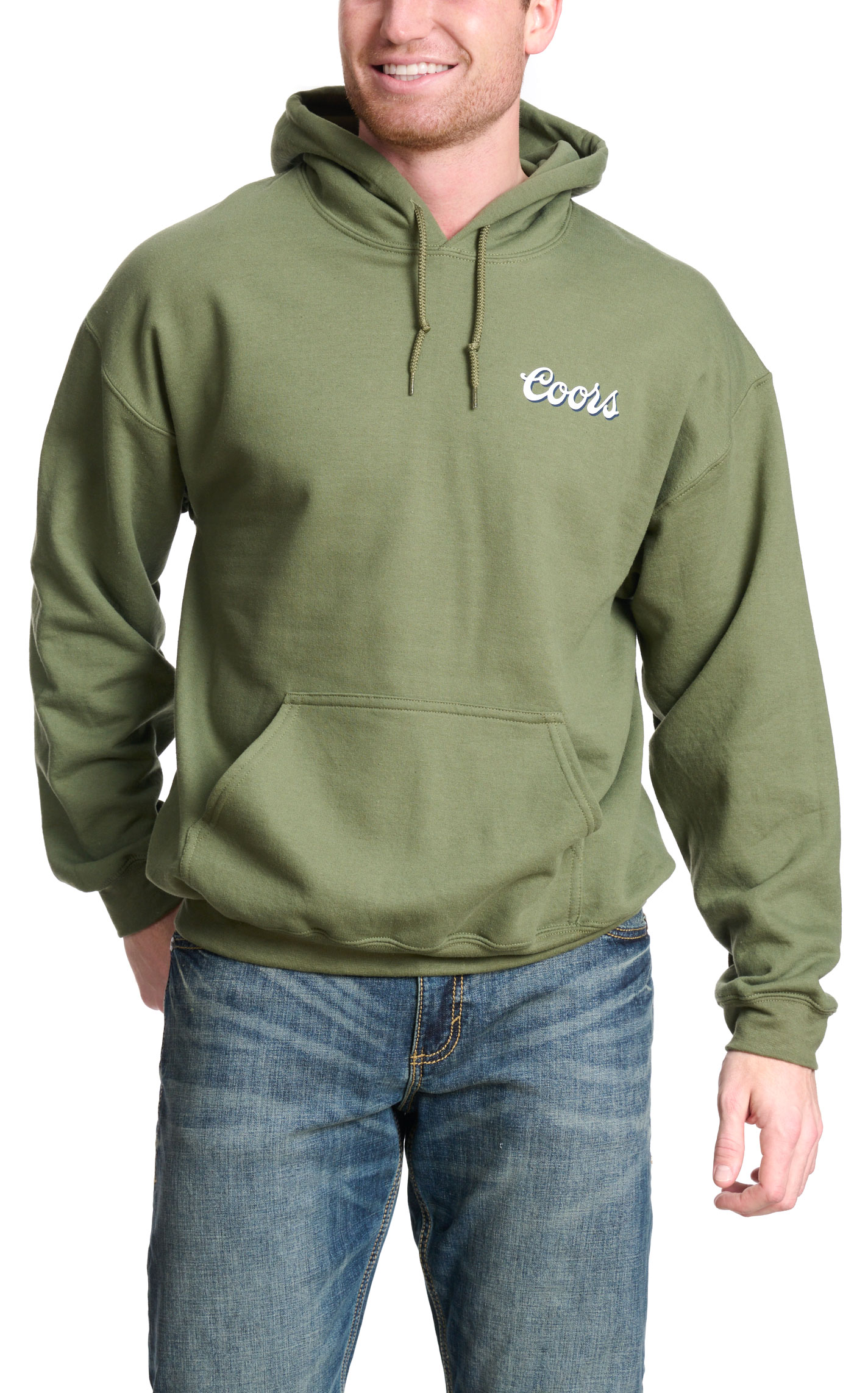 Brew City Men's Dark Sage Coors Cowboy Hoodie - Image 1
