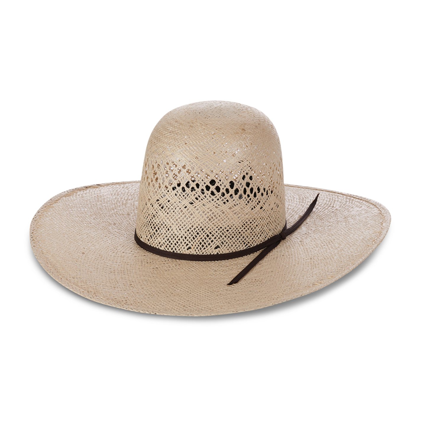 Rodeo King Natural Open Crown Jute Straw Cowboy Hat - Image 1