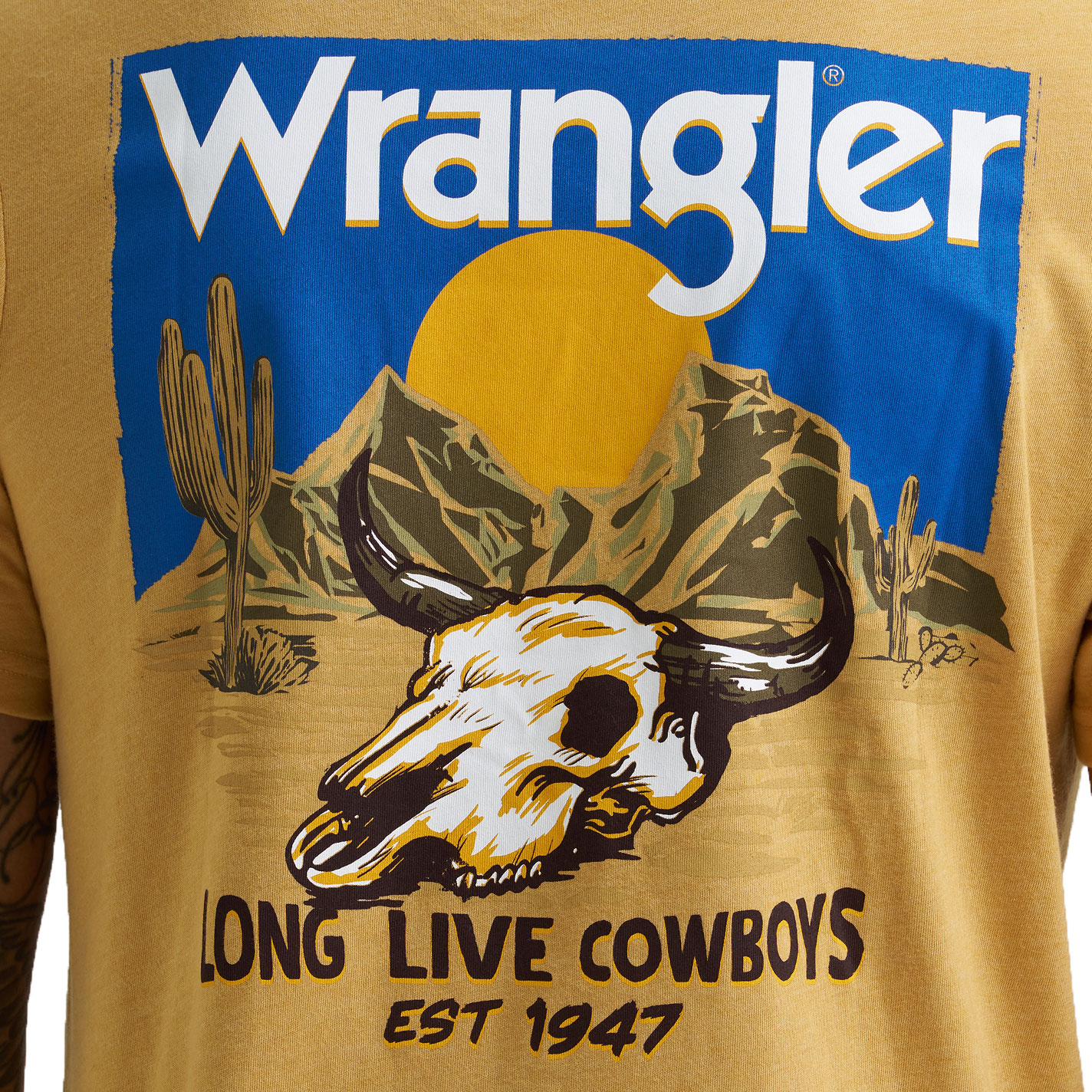 Wrangler Men's Yellow Long Live Cowboys Graphic T-Shirt - Image 1
