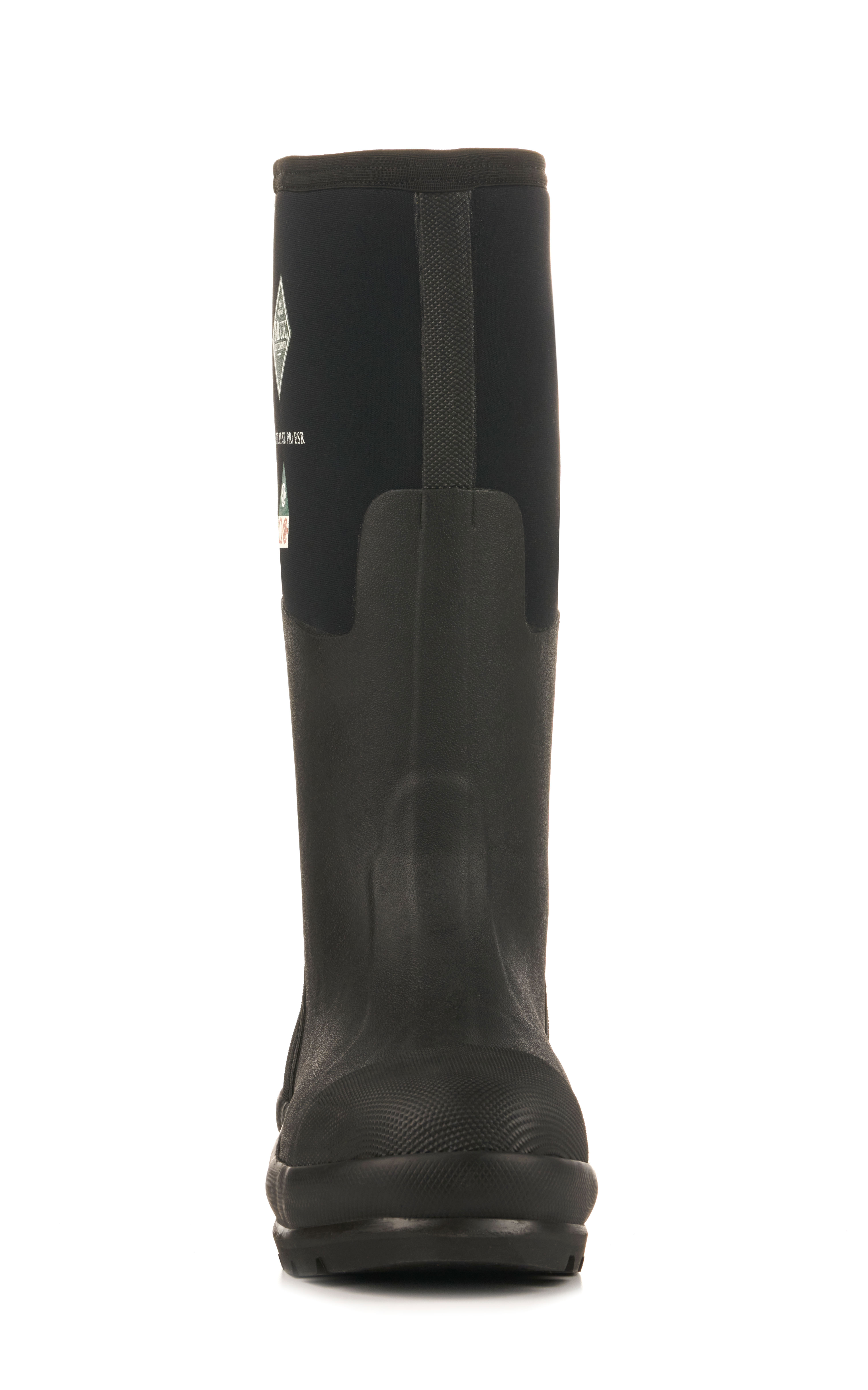 Muck Men's Chore Classic Black Waterproof Round Steel Toe Work Boots - Image 1