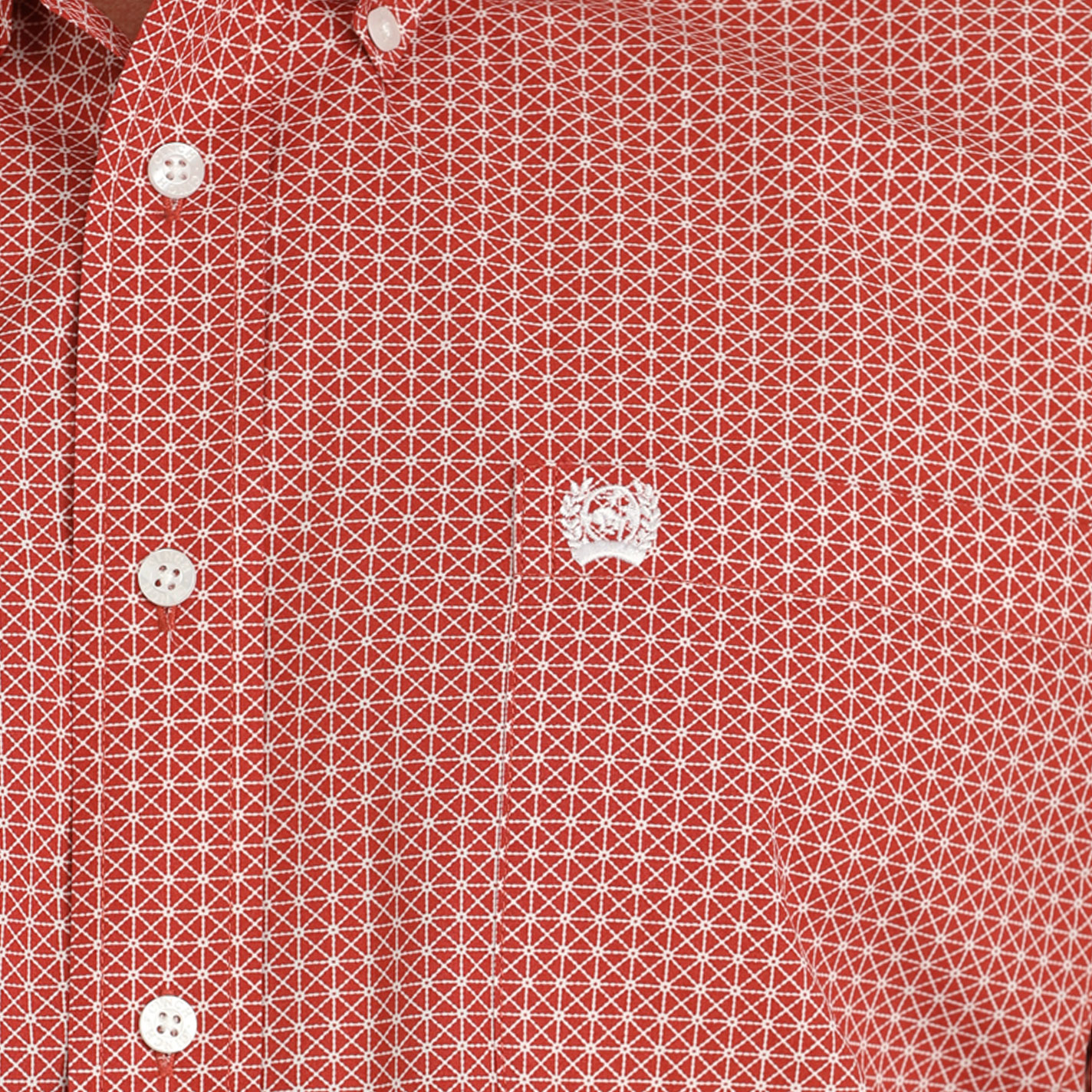 Cinch Men's Red & White Square Geo Print Western Shirt - Image 1