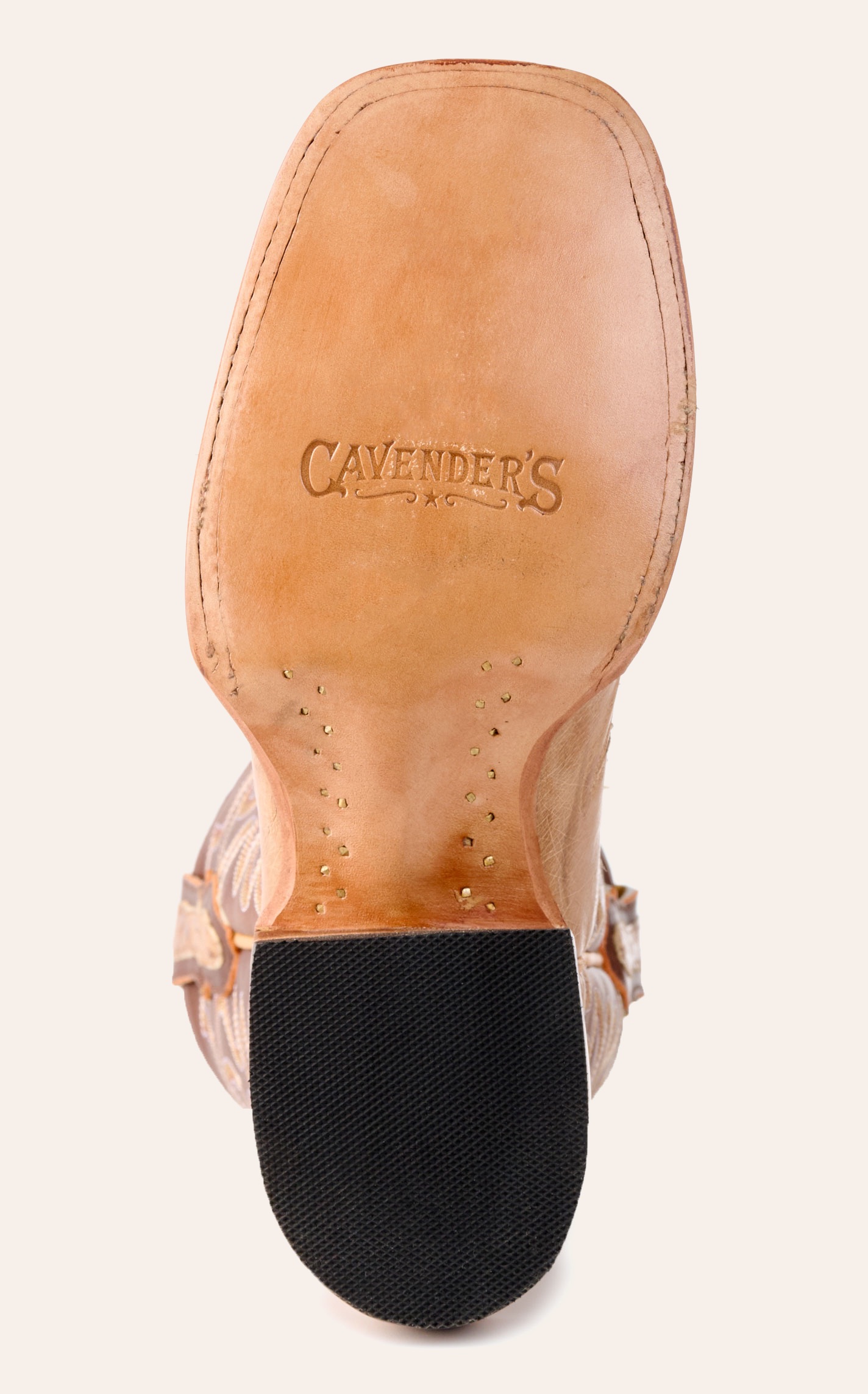 Cavender's Women's Sand & Cognac Ostrich Wide Square Toe Cowboy Boots - Image 1