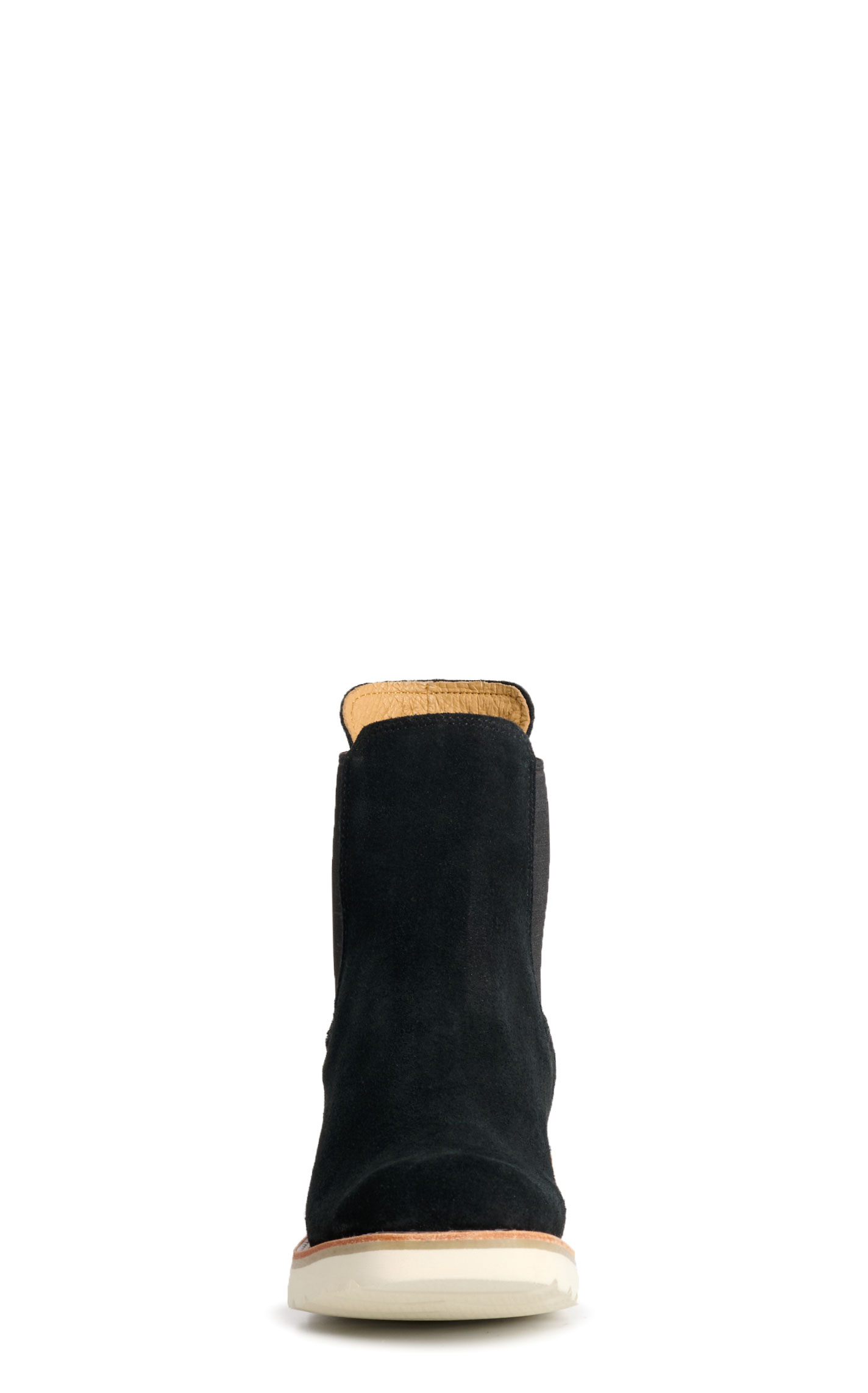 Anderson Bean Women's Macie Bean Black Suede Square Toe Wedge Booties - Image 1
