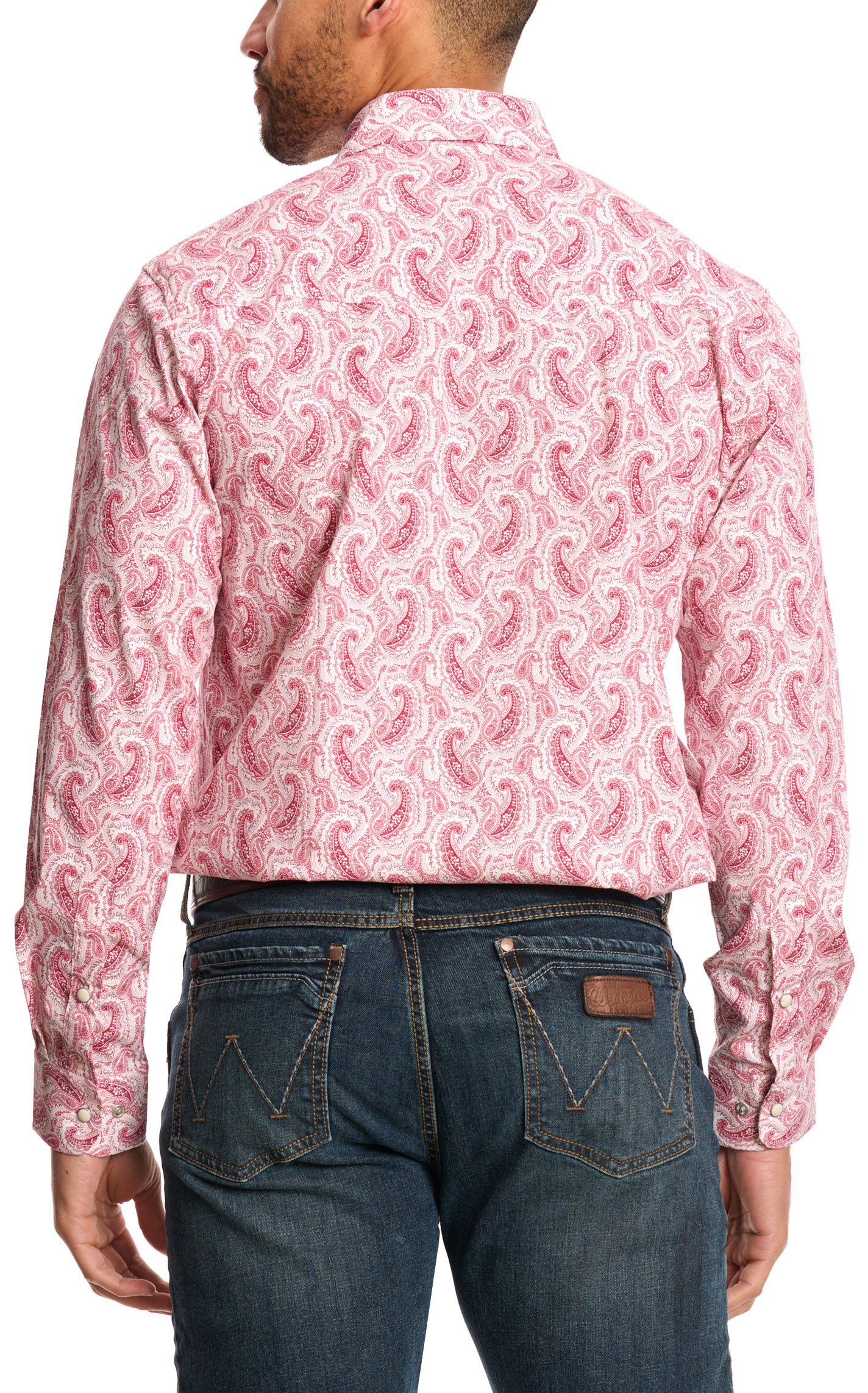 Rafter C Men's ProFlex45 Red & White Paisley Western Shirt - Image 1