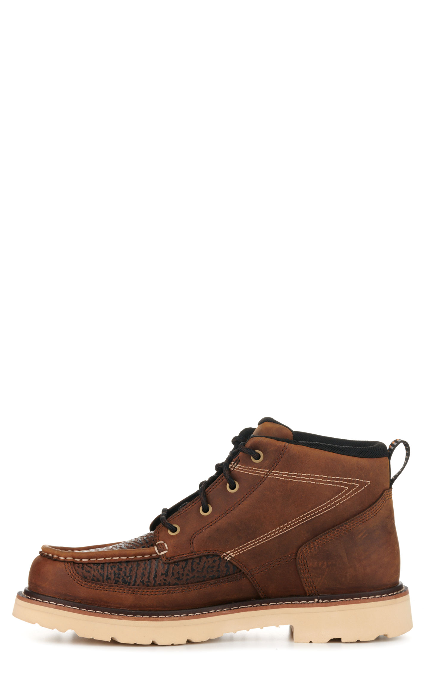 Ariat Men's Rebar Lift Distressed Brown and Sharkskin Print Round Soft Toe Chukka Work Boot - Image 1