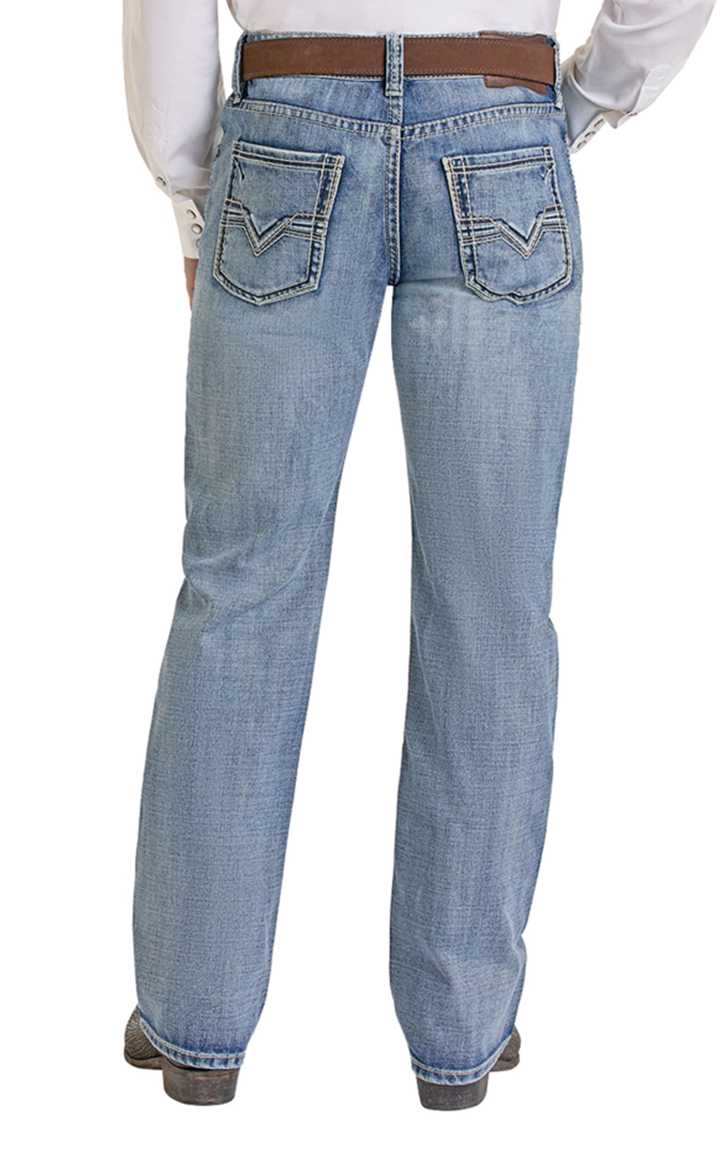 Rock & Roll Denim Men's Light Wash Double Barrel Straight Jeans - Image 1