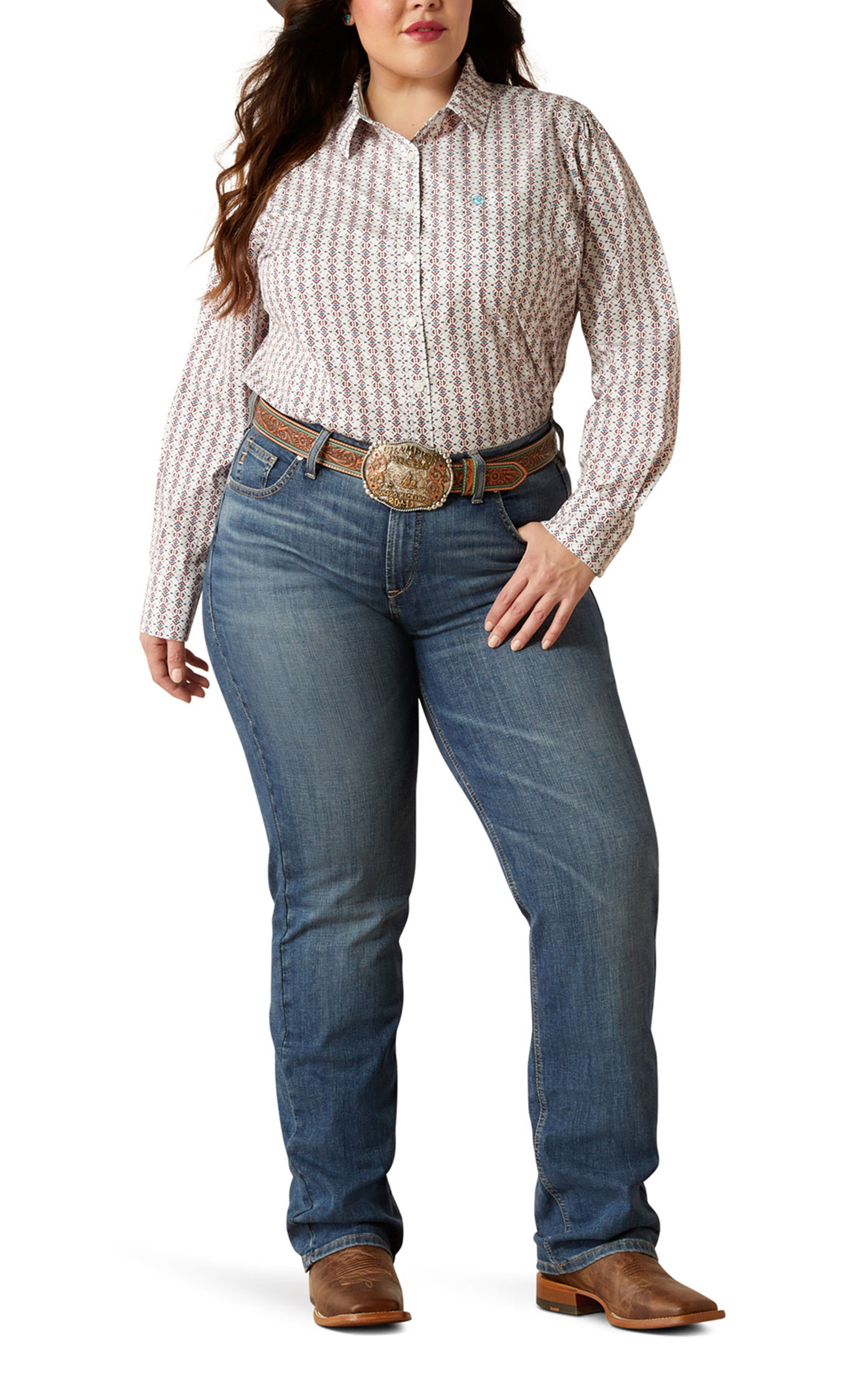 Ariat Women's Abigail Toronto Medium Wash Straight Leg Jeans - Plus Sizes - Image 1