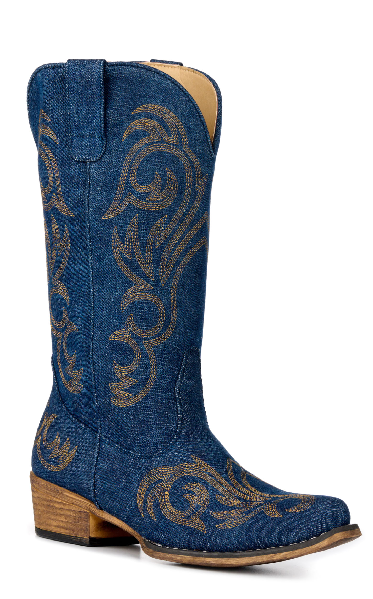 Roper Women's Riley Denim Snip Toe Cowboy Boots - Image 1
