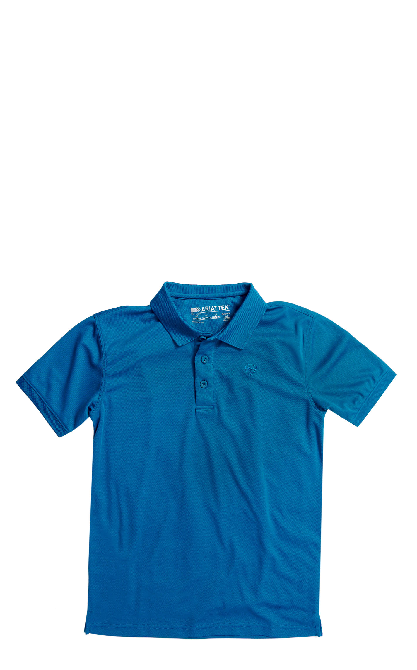 Ariat Boy's AriatTek Aegean Blue Polo - Image 1