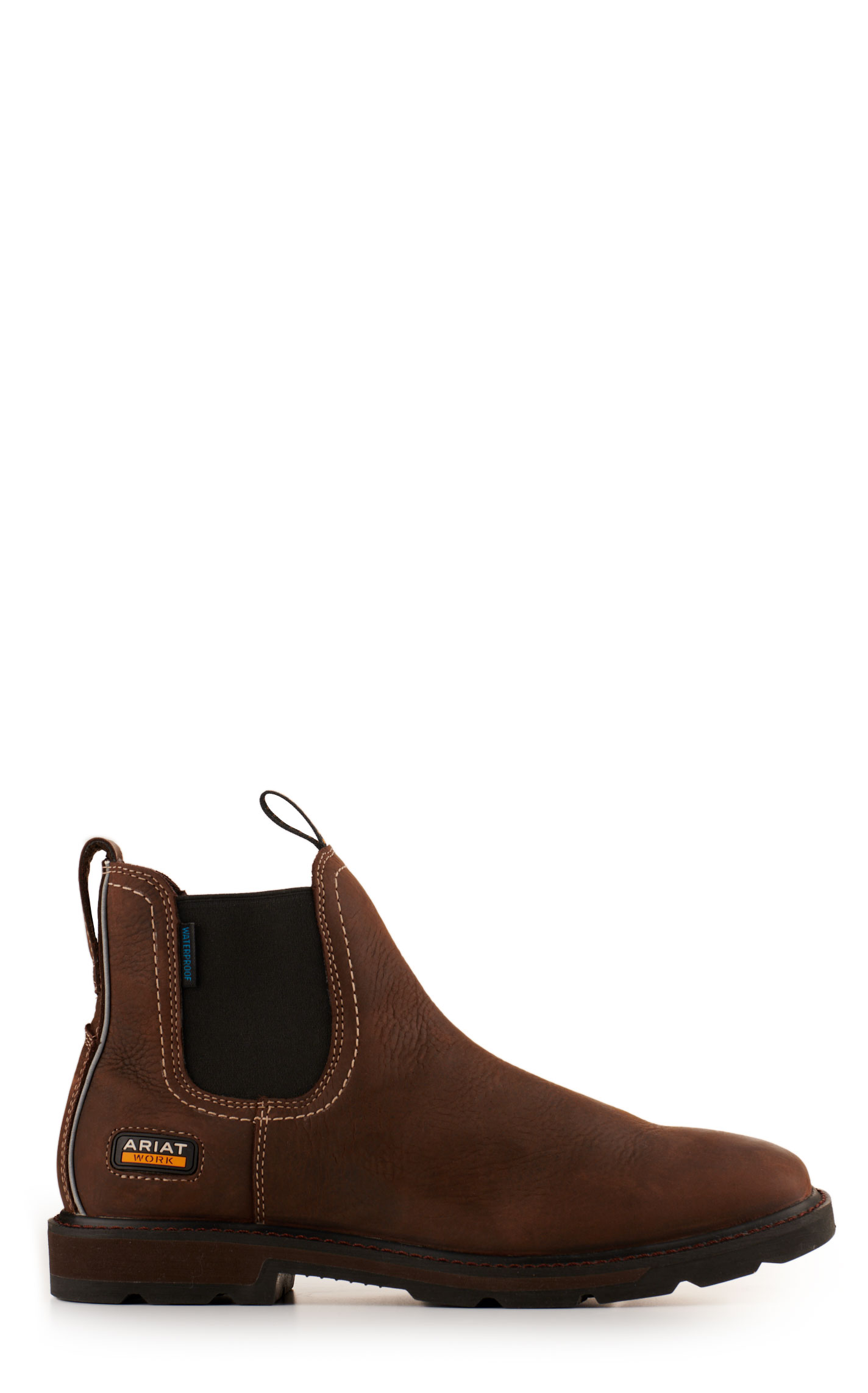 Ariat Men's Groundbreaker Dark Brown Waterproof Wide Square Toe Chelsea Work Boot - Image 1