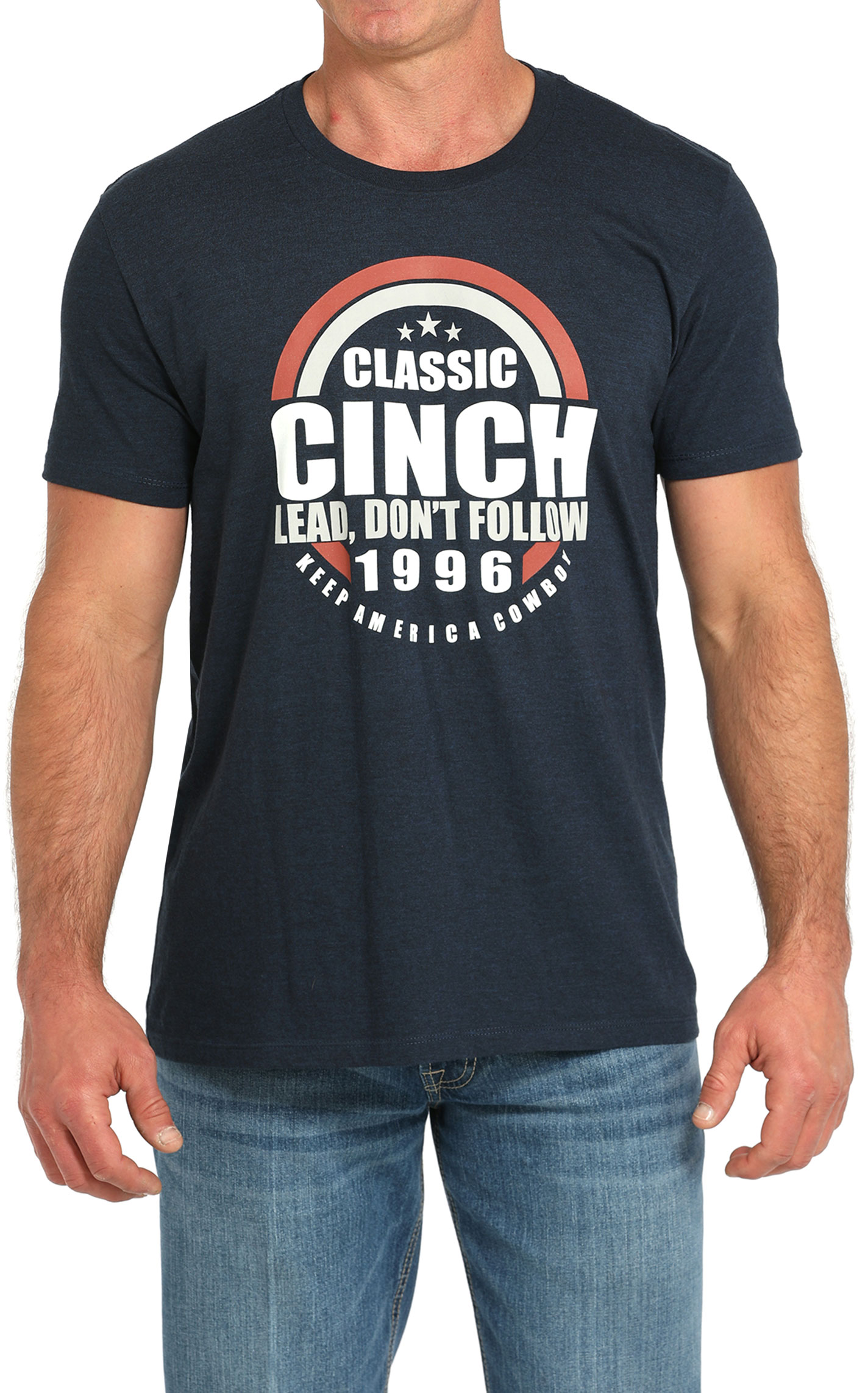 Cinch Men's Navy Lead Don't Follow Graphic T-Shirt - Image 1