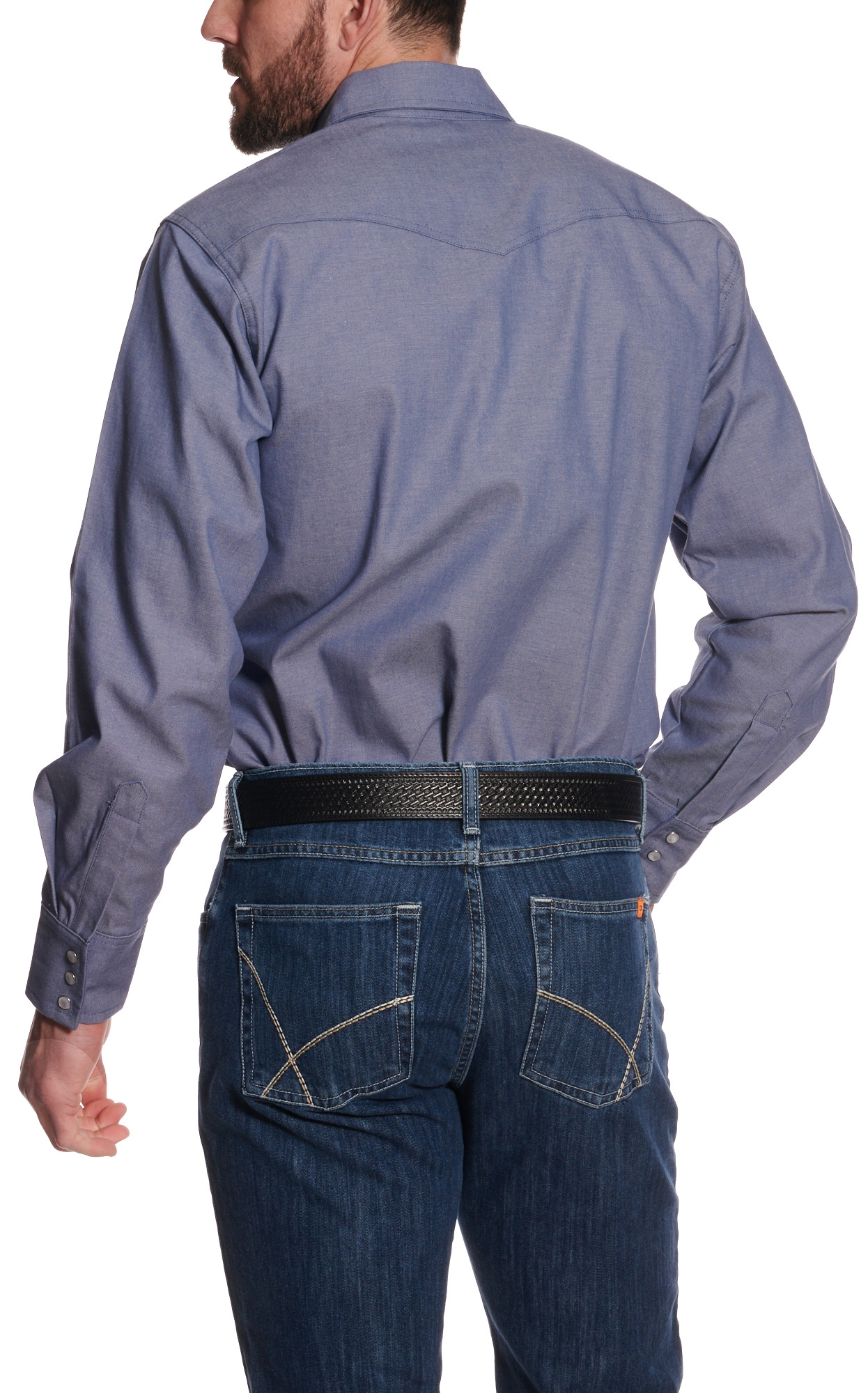 Forge Men's Light Denim Long Sleeve FR Work Shirt - Image 1