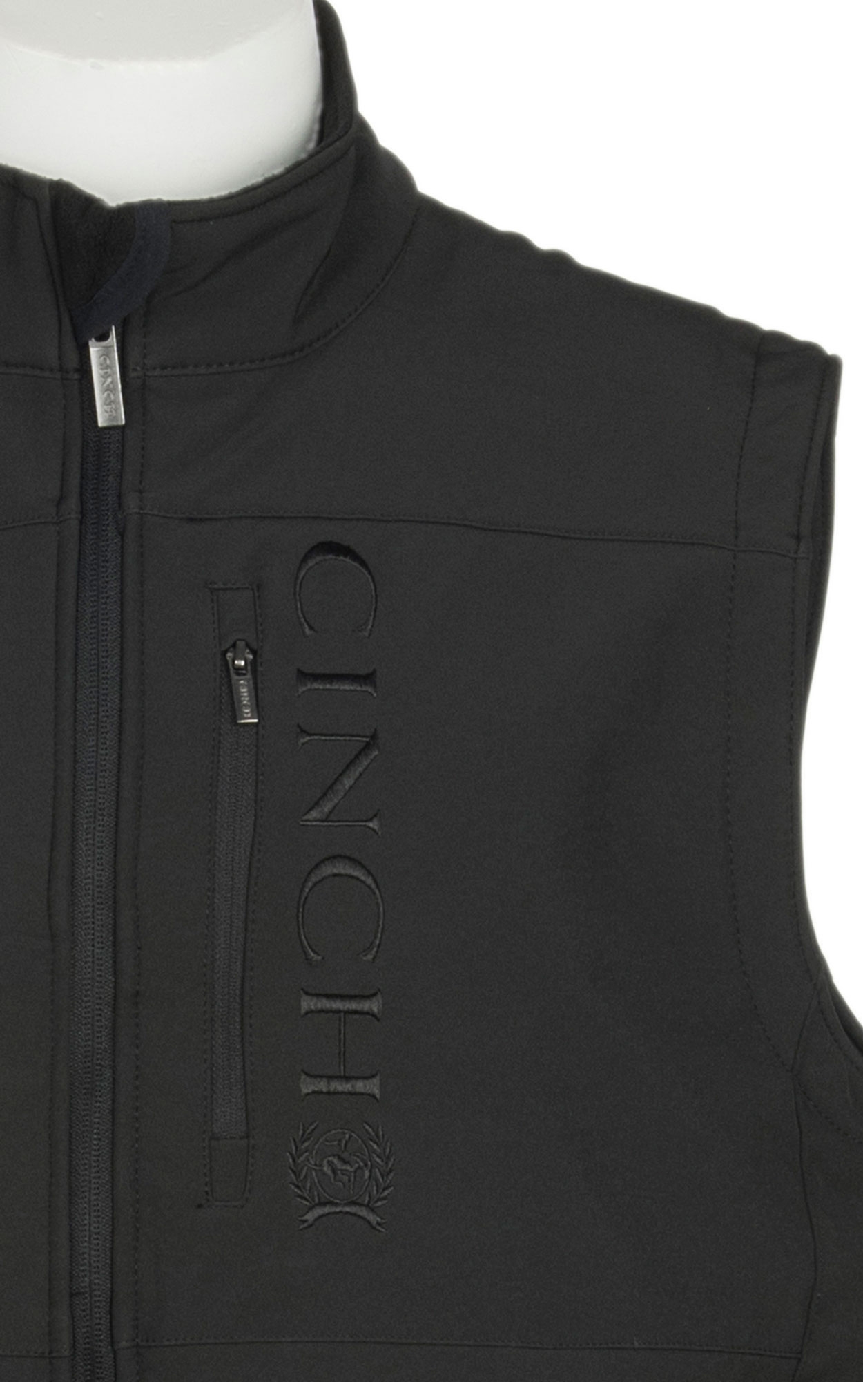 Cinch Men's Black & Gray Logo Concealed Carry Bonded Vest - Image 1