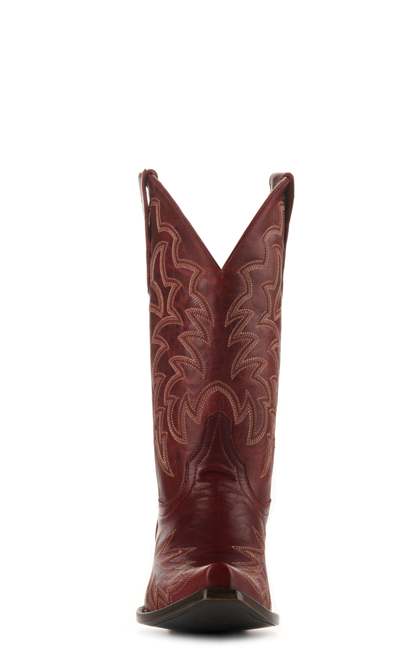 Cavender’s Women’s Leather Dark Red Snip Toe Cowboy Boots  - Image 1