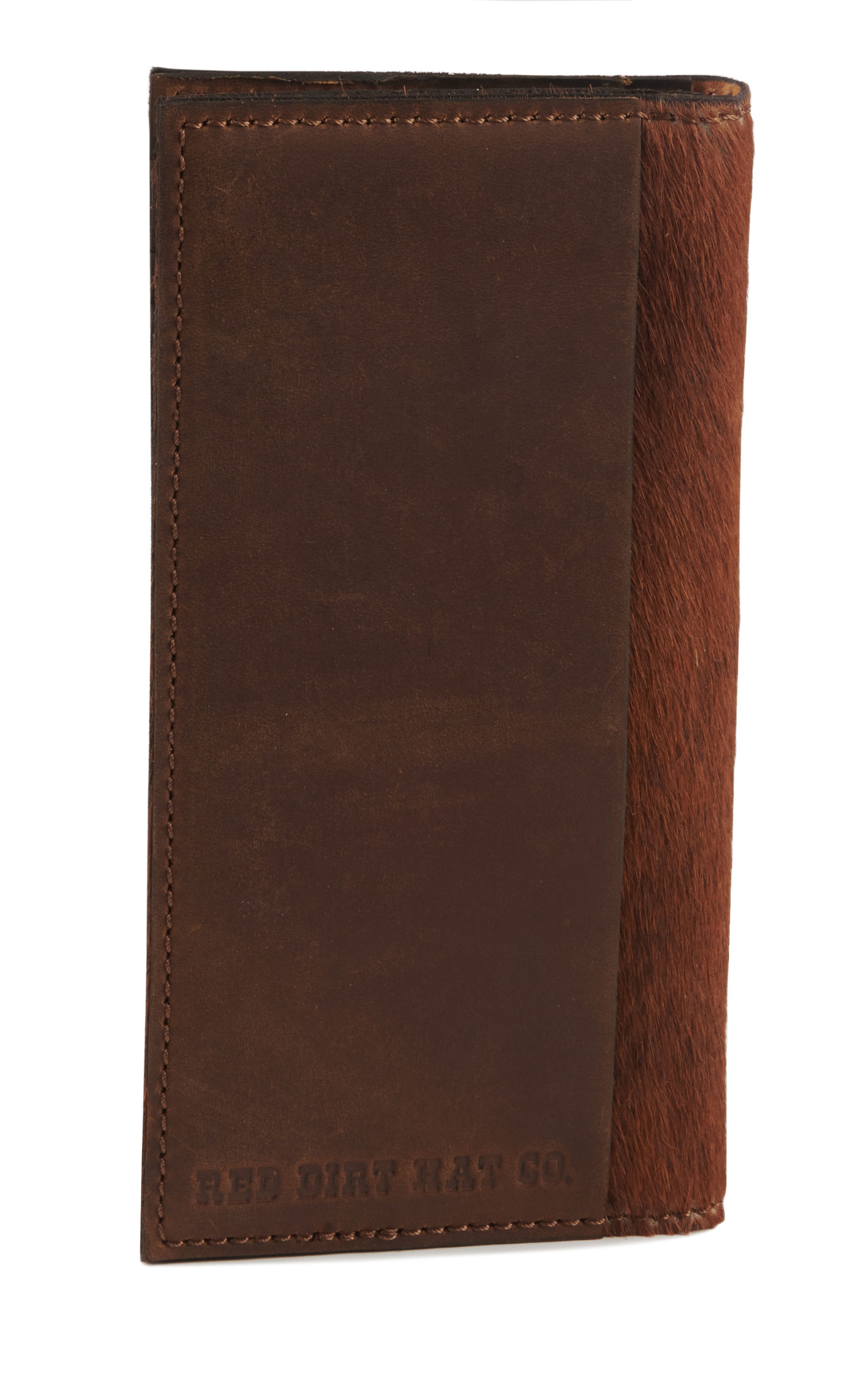 Red Dirt Hat Co. Natural Brindle Hair with Logo Checkbook Cover / Rodeo Wallet - Image 1