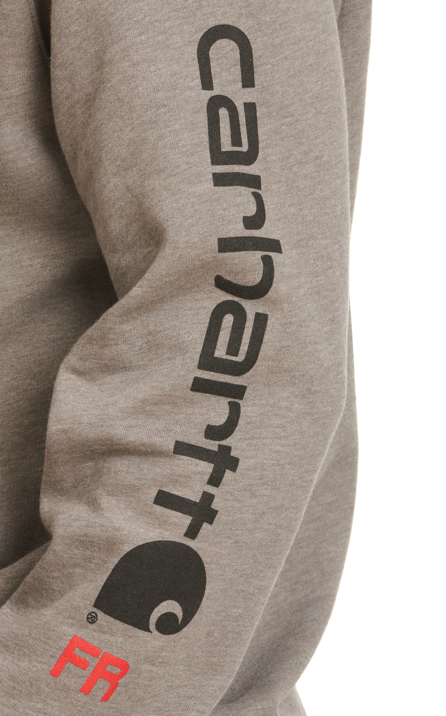 Carhartt Men's Force FR Gray Logo Graphic Long Sleeve Sweatshirt Work Hoodie - Image 3