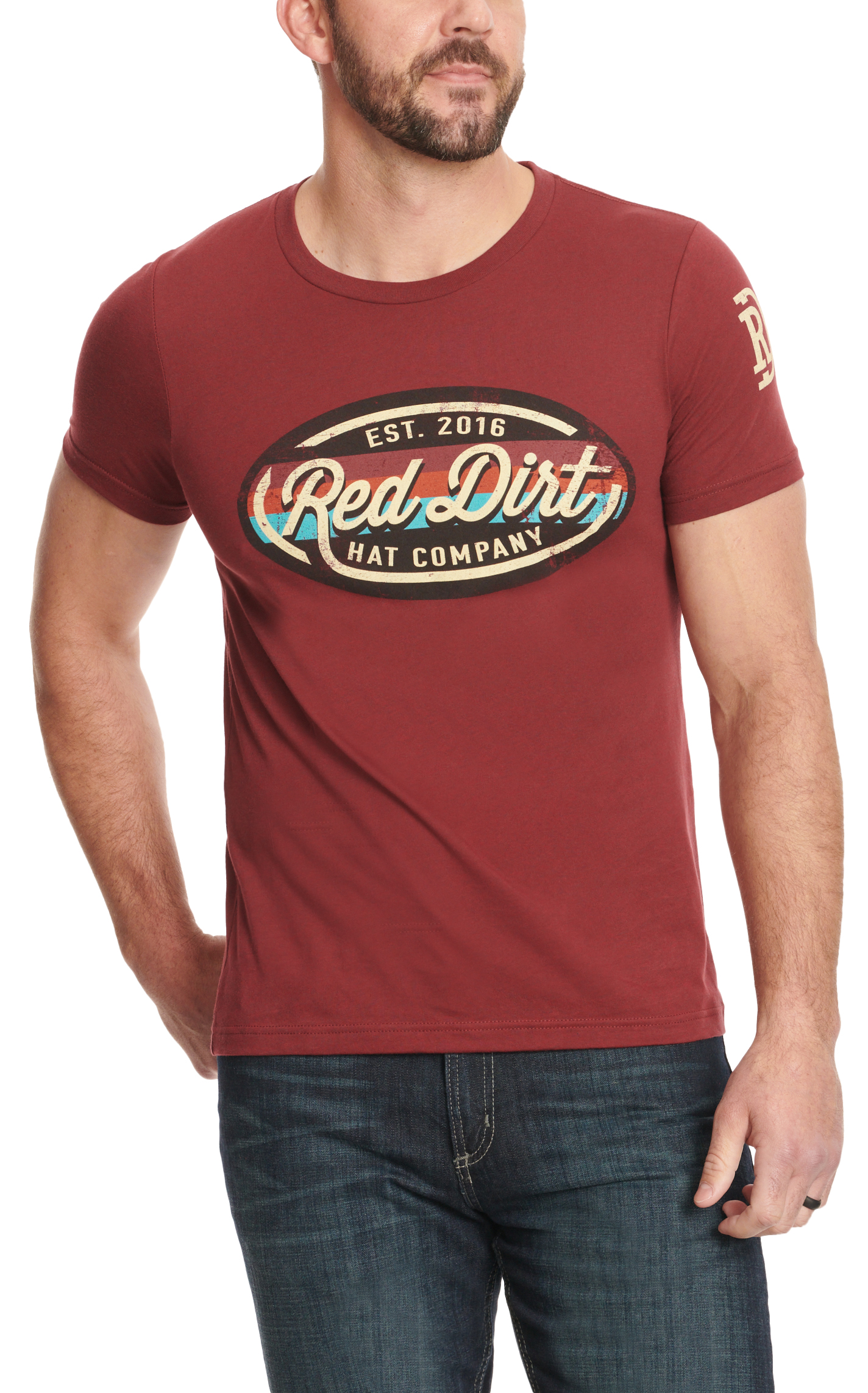Red Dirt Hat Co. Men's Wine Route 16 Graphic T-Shirt - Image 1