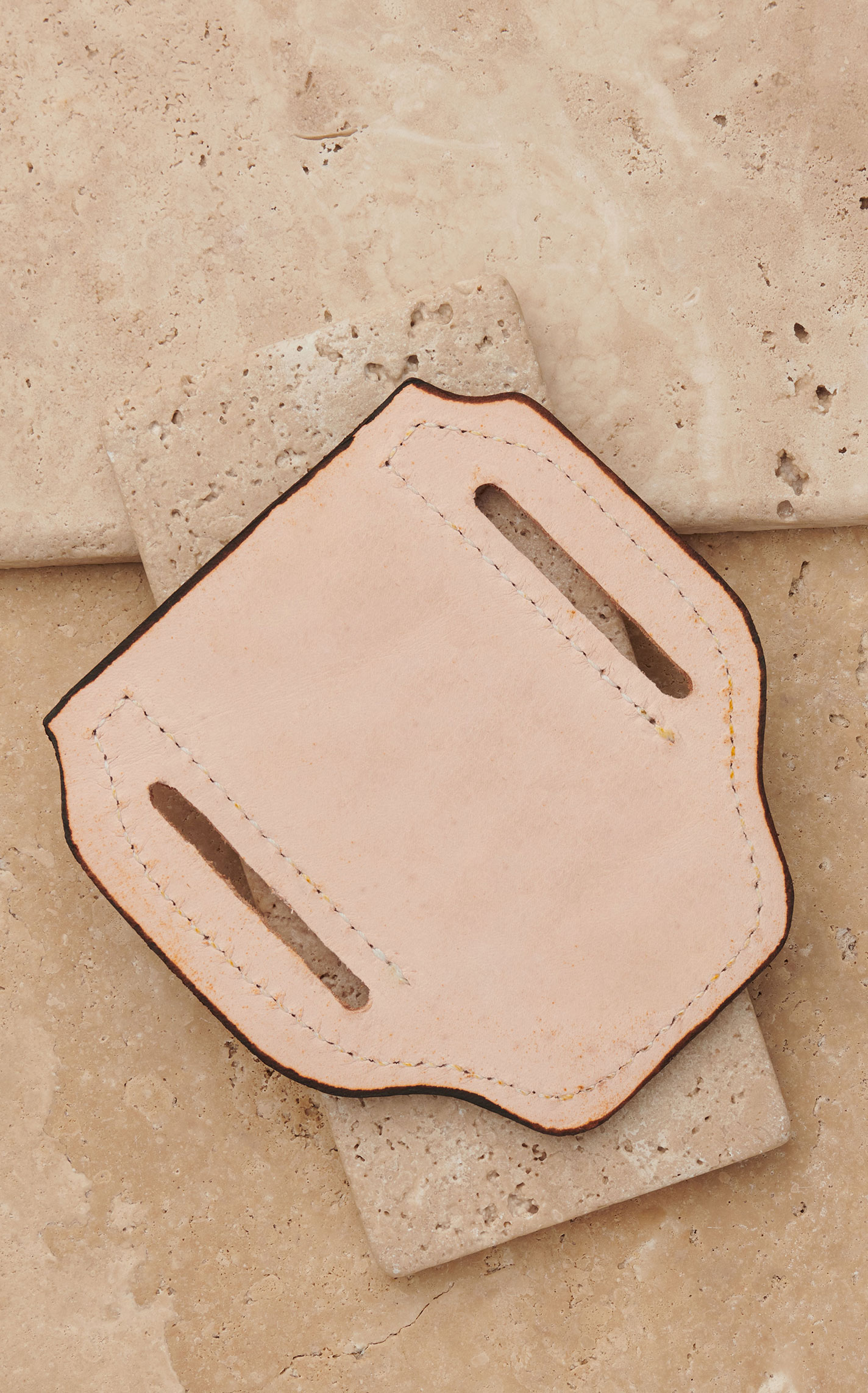 Slade Saddle Shop Basket Stamped Saddle Tan Leather Large Pancake Knife Sheath - Image 1