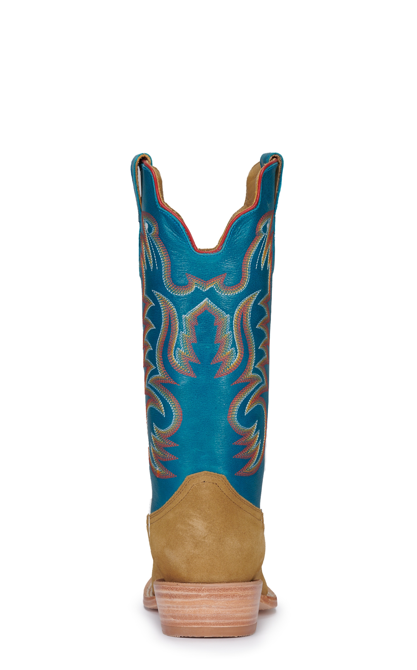 R Watson Marine Blue and Sand Roughout Wide Square Toe Cowboy Boots - Image 1