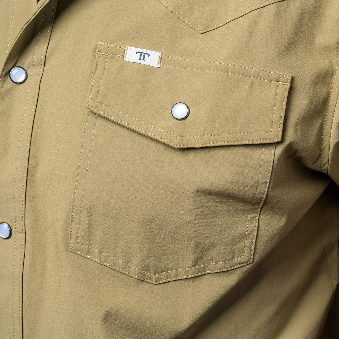 Ferrell Men's Khaki Short Sleeve Western Shirt - Image 1