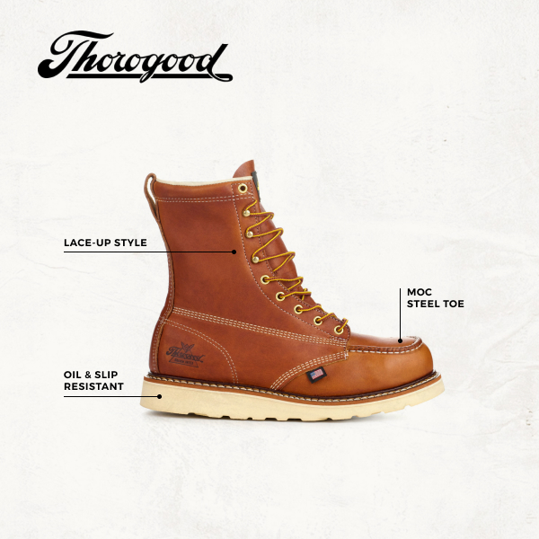 Thorogood Men's American Heritage Tobacco Moc Steel Toe 8\