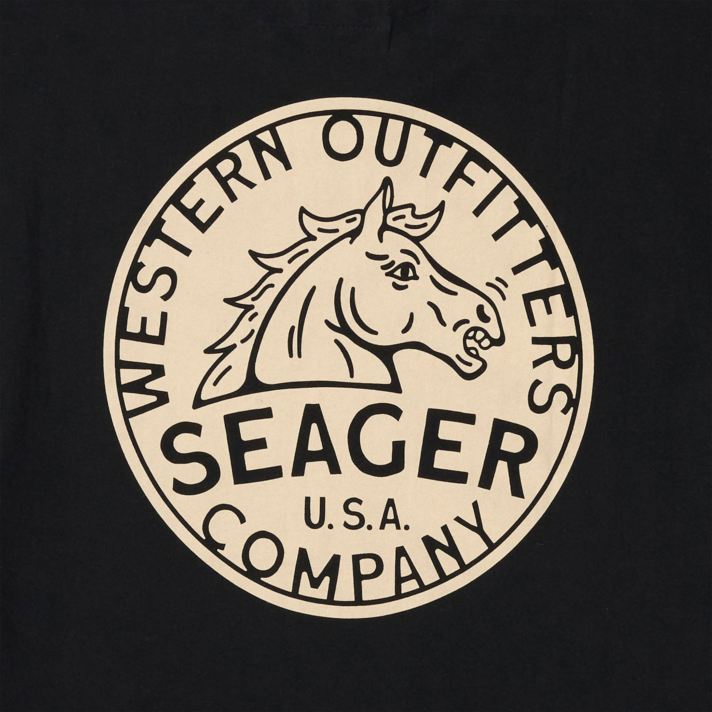 Seager Apparel Men’s Black Stang T-Shirt - Image 1
