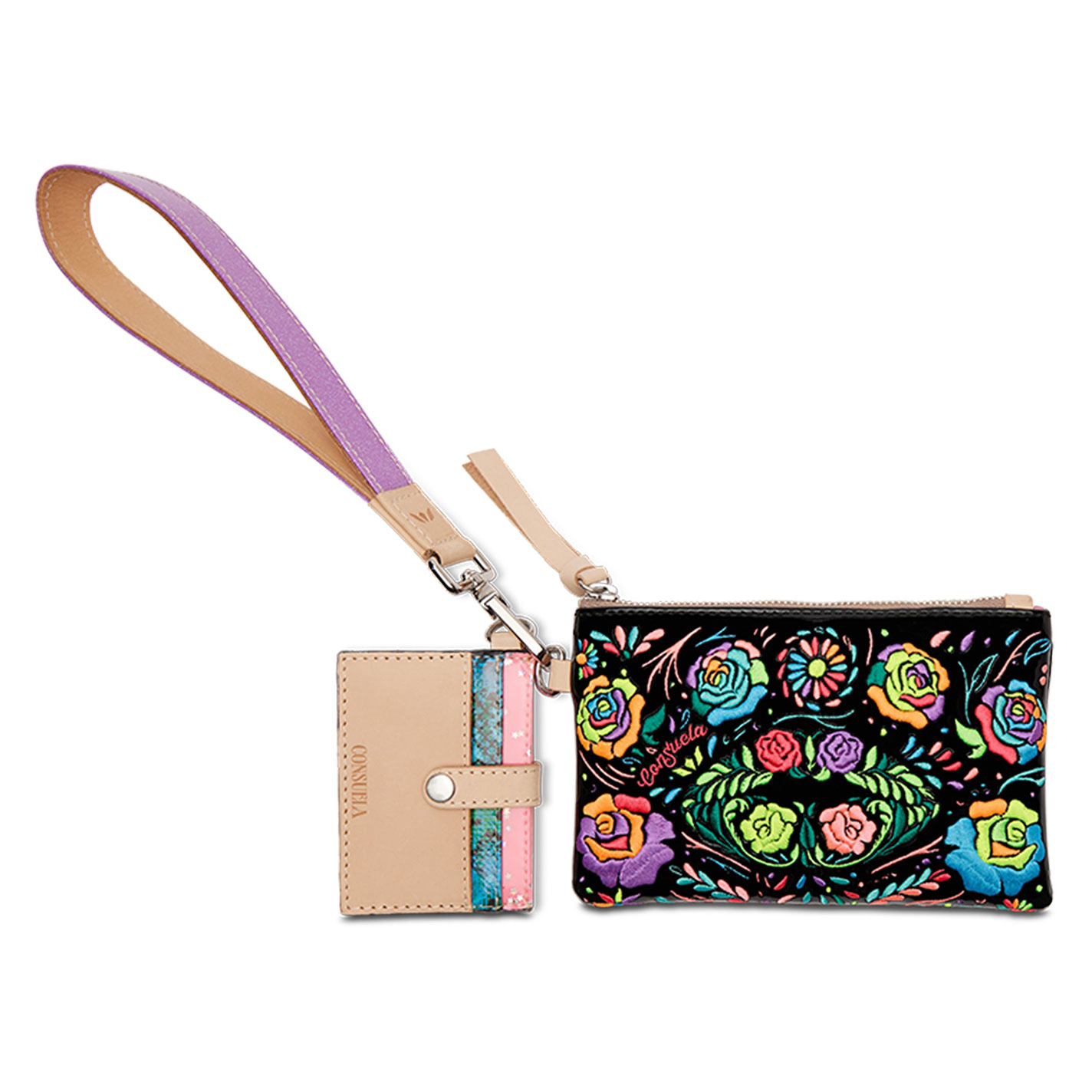 Consuela Rita Colorful Floral Embroidered Combi Wallet - Image 1