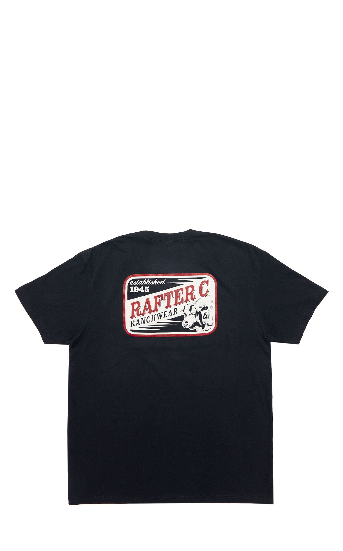 Rafter C Men's Black Logo T-Shirt - Image 2