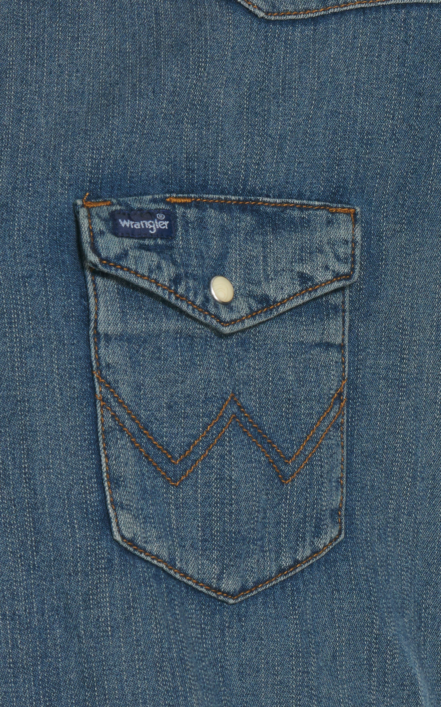 Wrangler Indigo Slub Denim Long Sleeve Shirt - Image 1