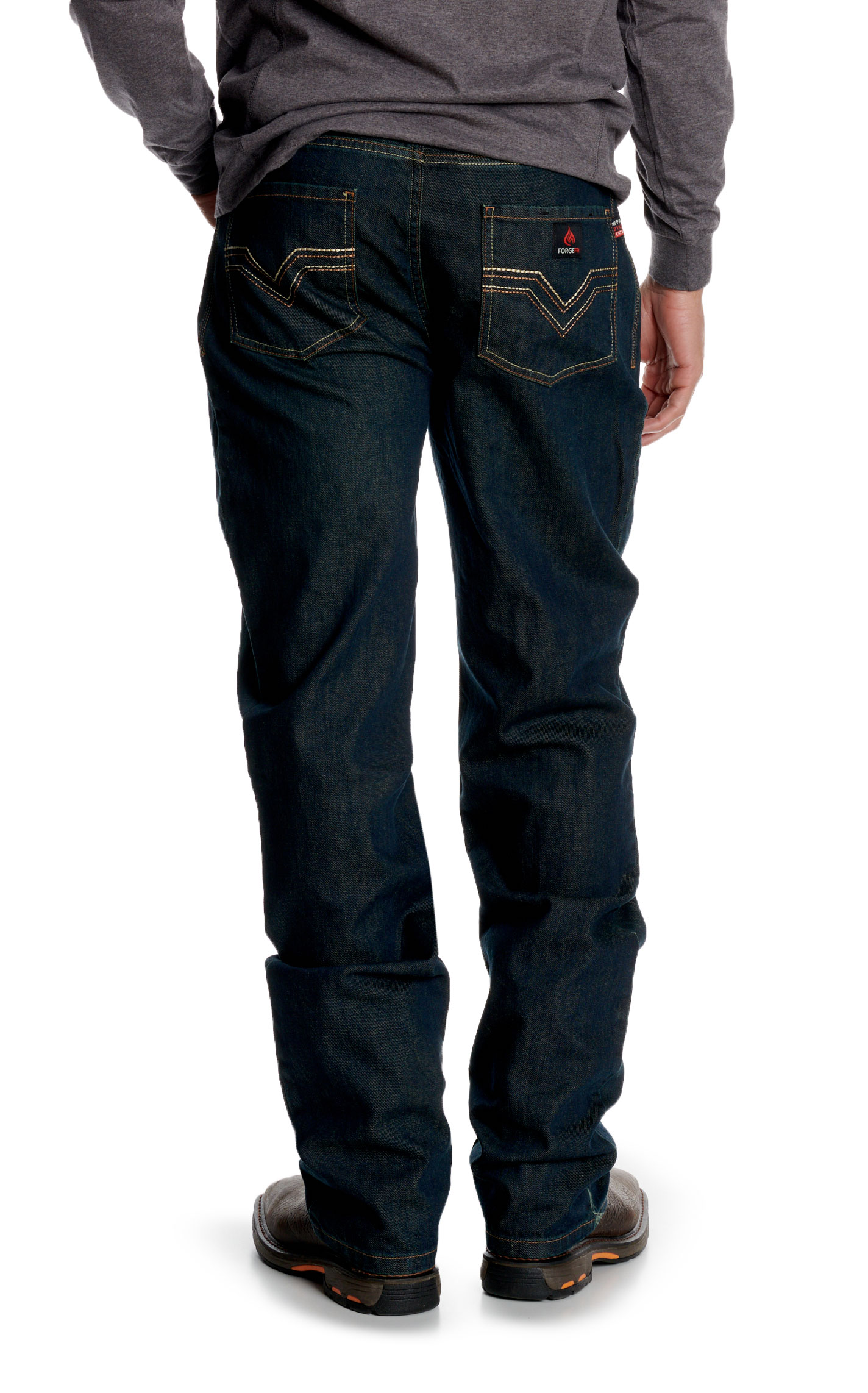 Forge Men's Dark Wash Denim FR Straight Leg Jeans - Image 2