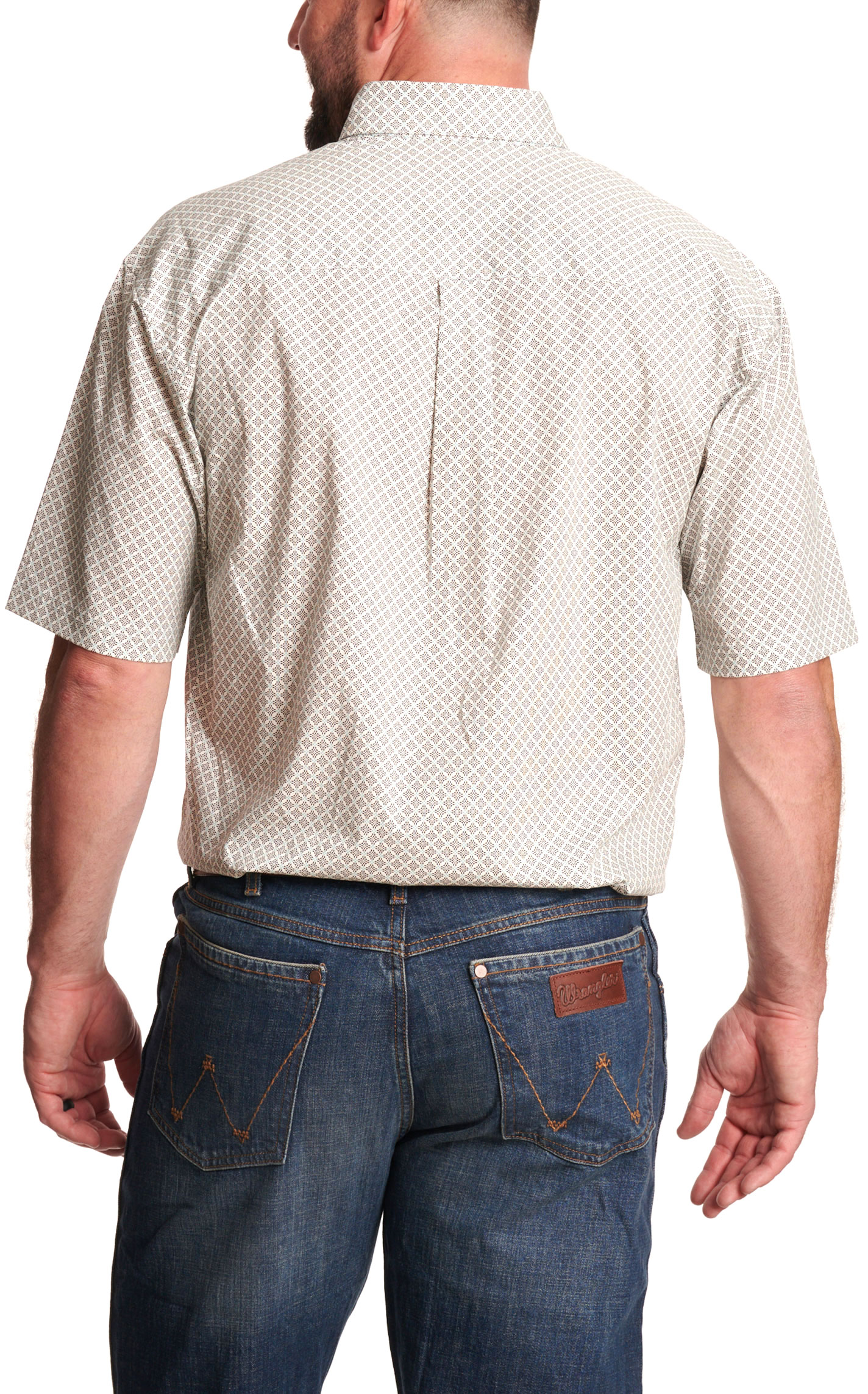 Wrangler Men's George Strait Collection Taupe Geo Western Shirt - Image 1