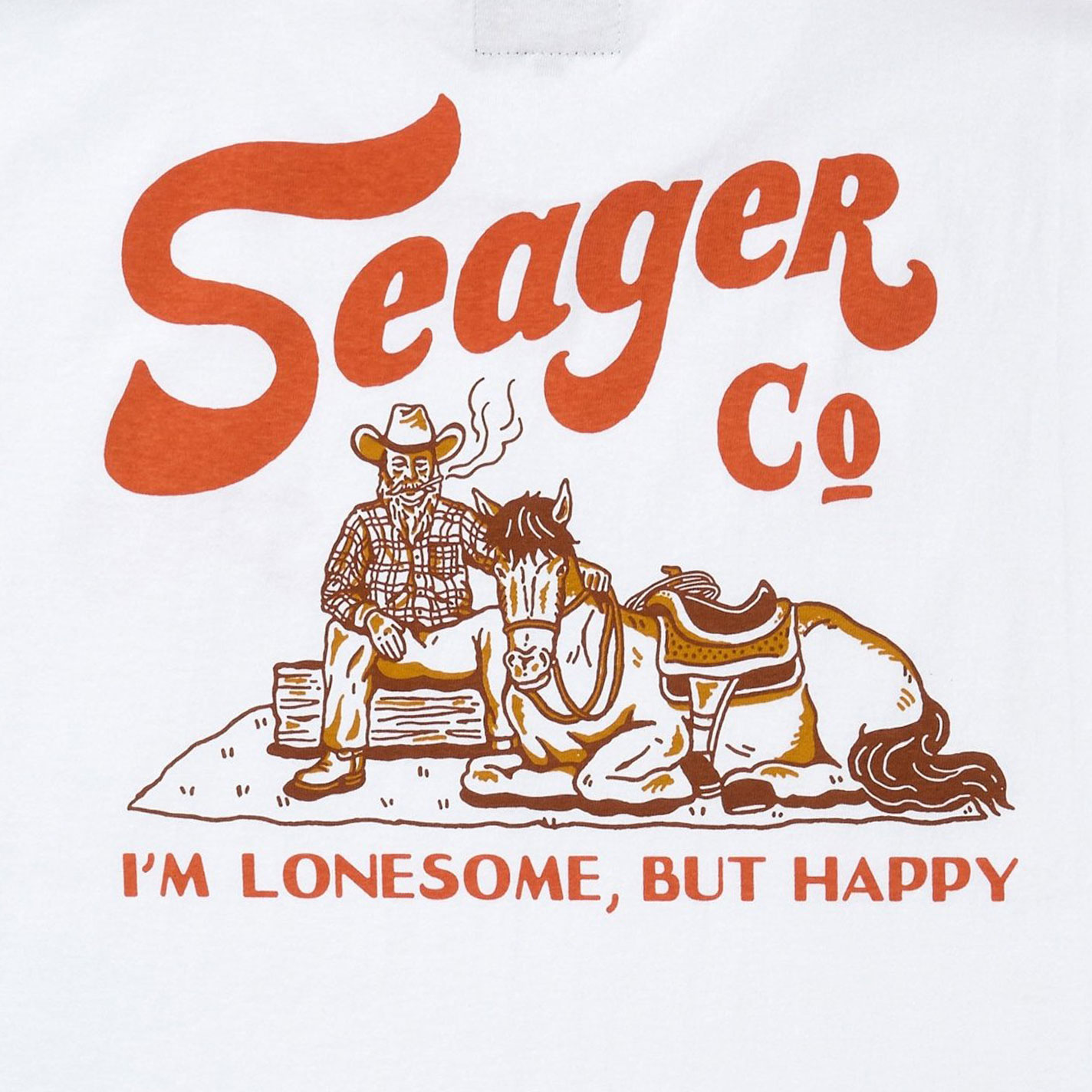 Seager Apparel Men’s White Lonesome T-Shirt - Image 1
