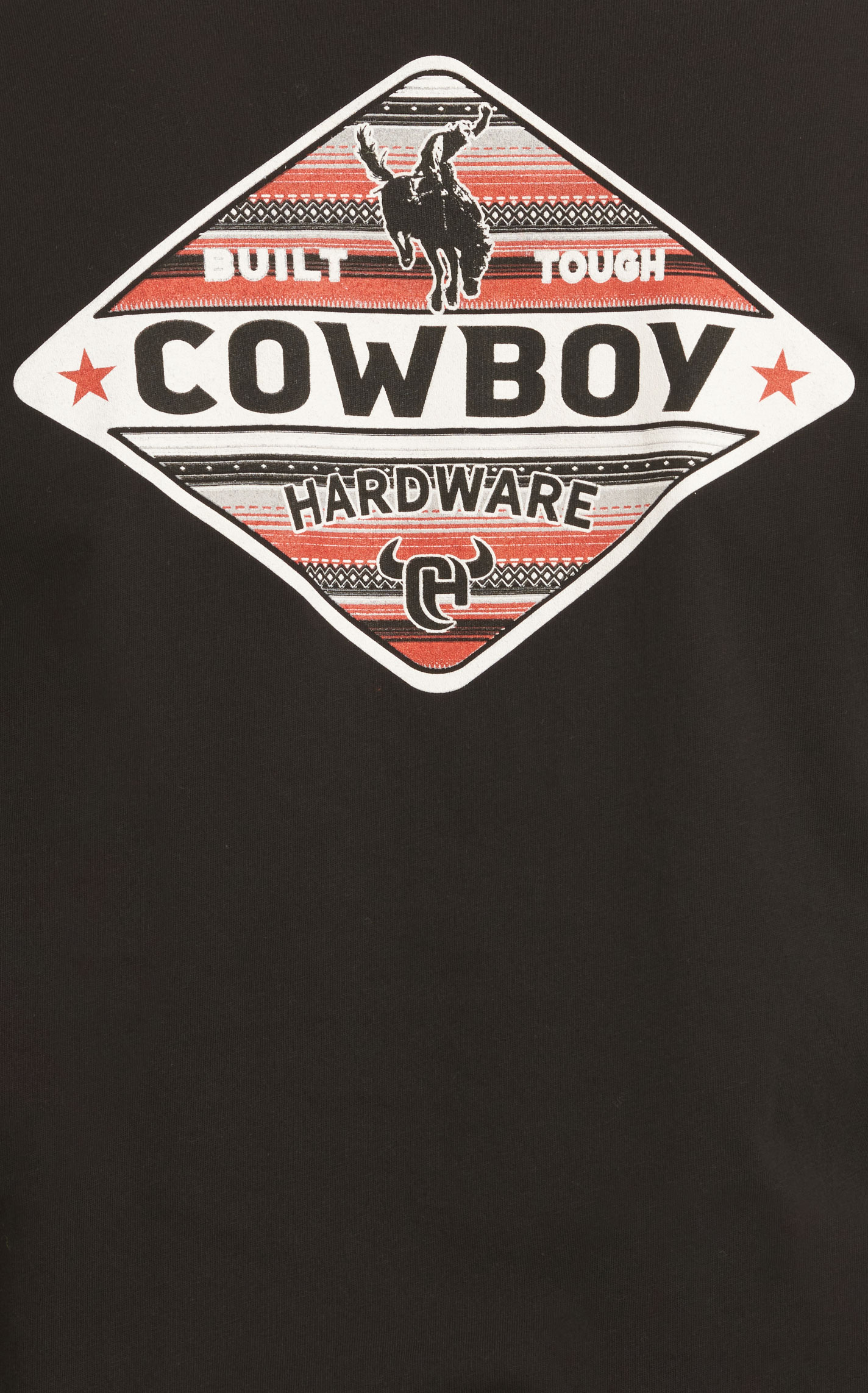 Cowboy Hardware Men's Black Built Tough Serape Logo Graphic Short Sleeve T-Shirt - Image 1
