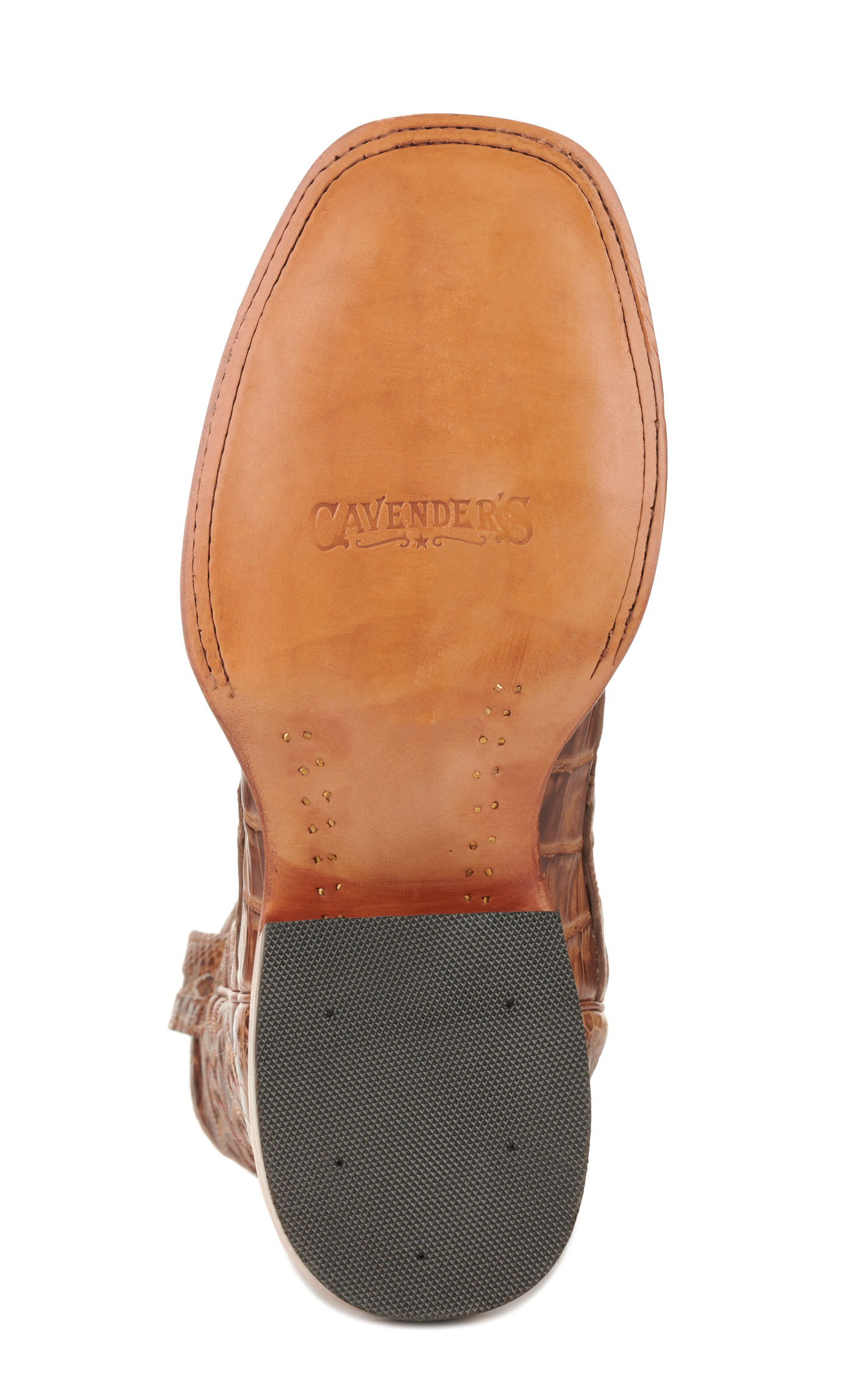 Cavender's Men's Orix Brown and Chestnut Caiman Belly Wide Square Toe Exotic Cowboy Boots - Image 1