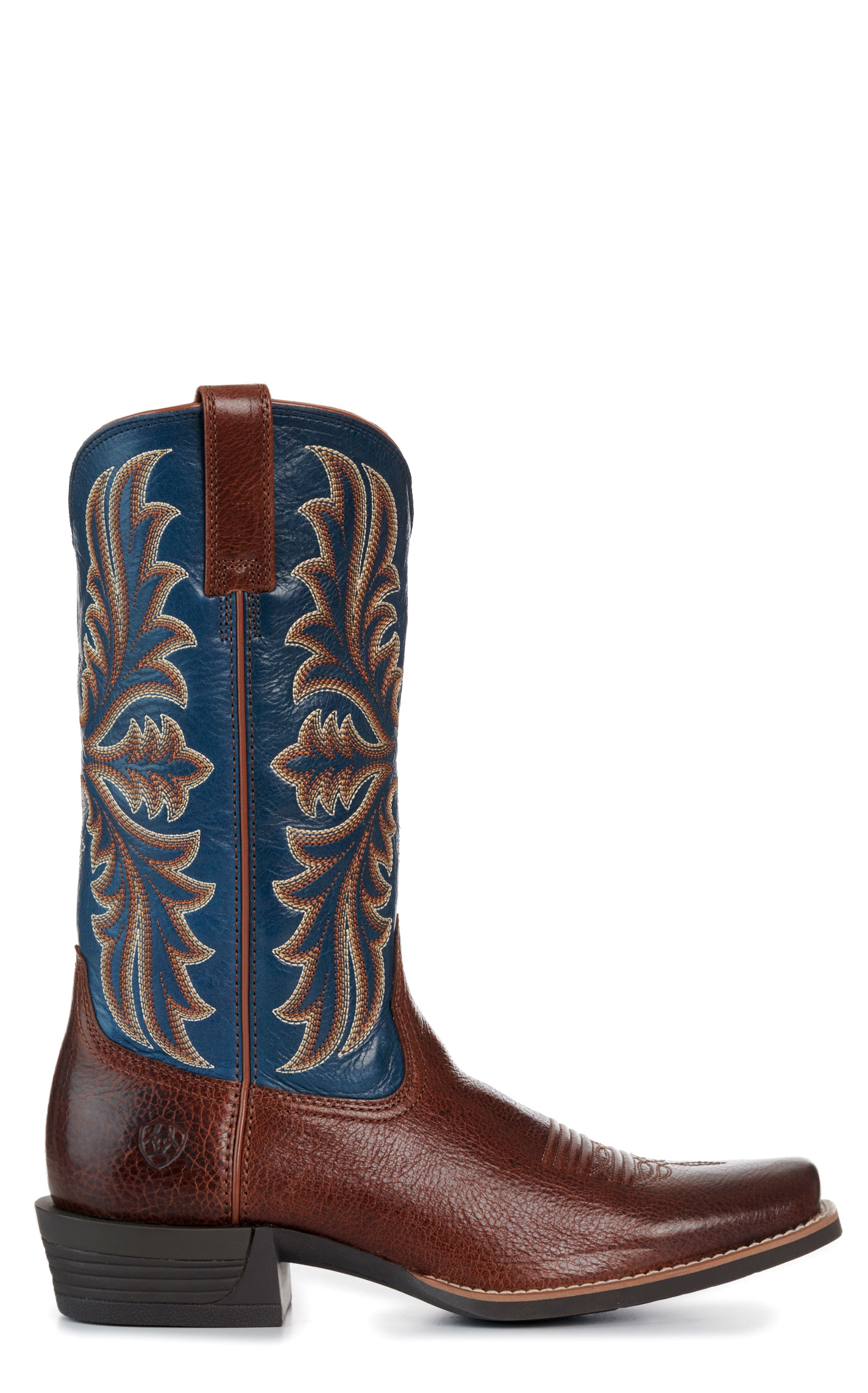 Ariat Men's Beasty Brown Pacific Blue Narrow Cutter Toe Cowboy Boots - Image 1