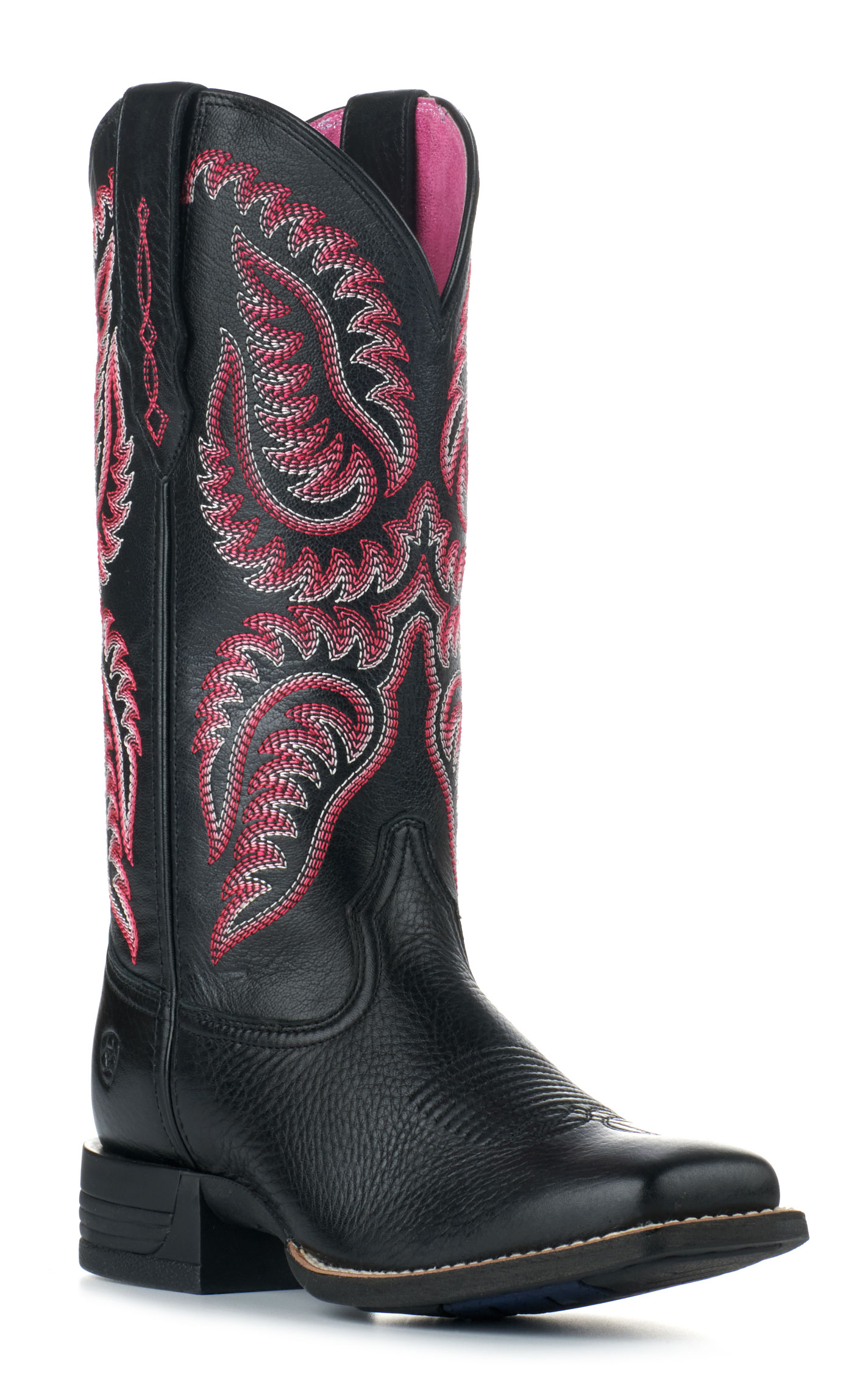 Ariat Women's Cattle Caite Deertan Black Stretchfit Wide Square Toe Cowboy Boots - Image 1