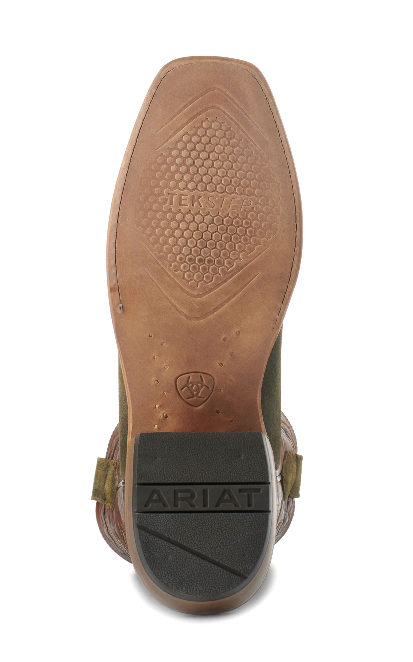 Ariat Men's Futurity Time Copper Crunch and Olive Roughout TekStep Punchy Square Toe Cowboy Boots - Image 1